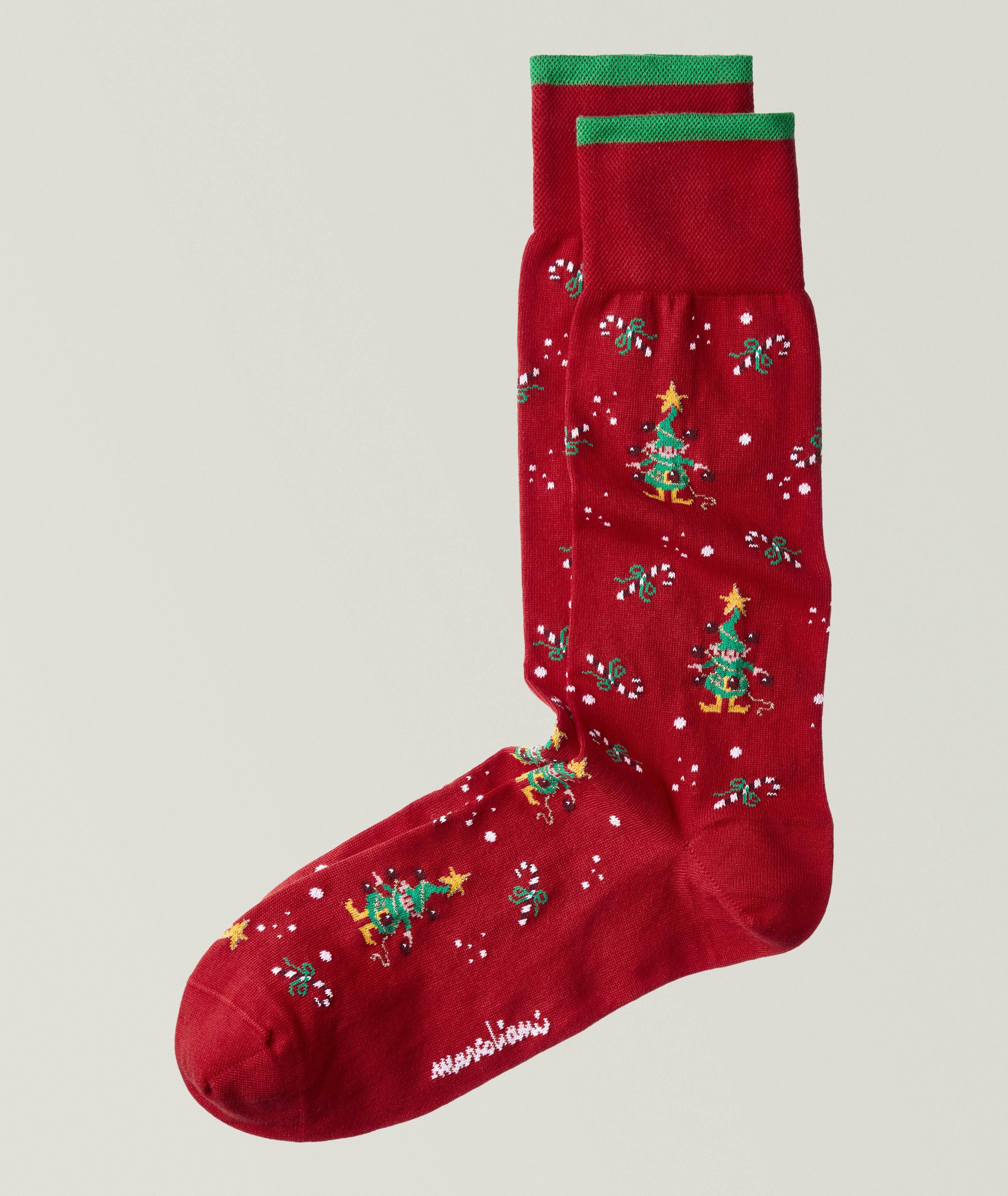 Two-Pack Mini-Holiday Bear Crew Socks image 0
