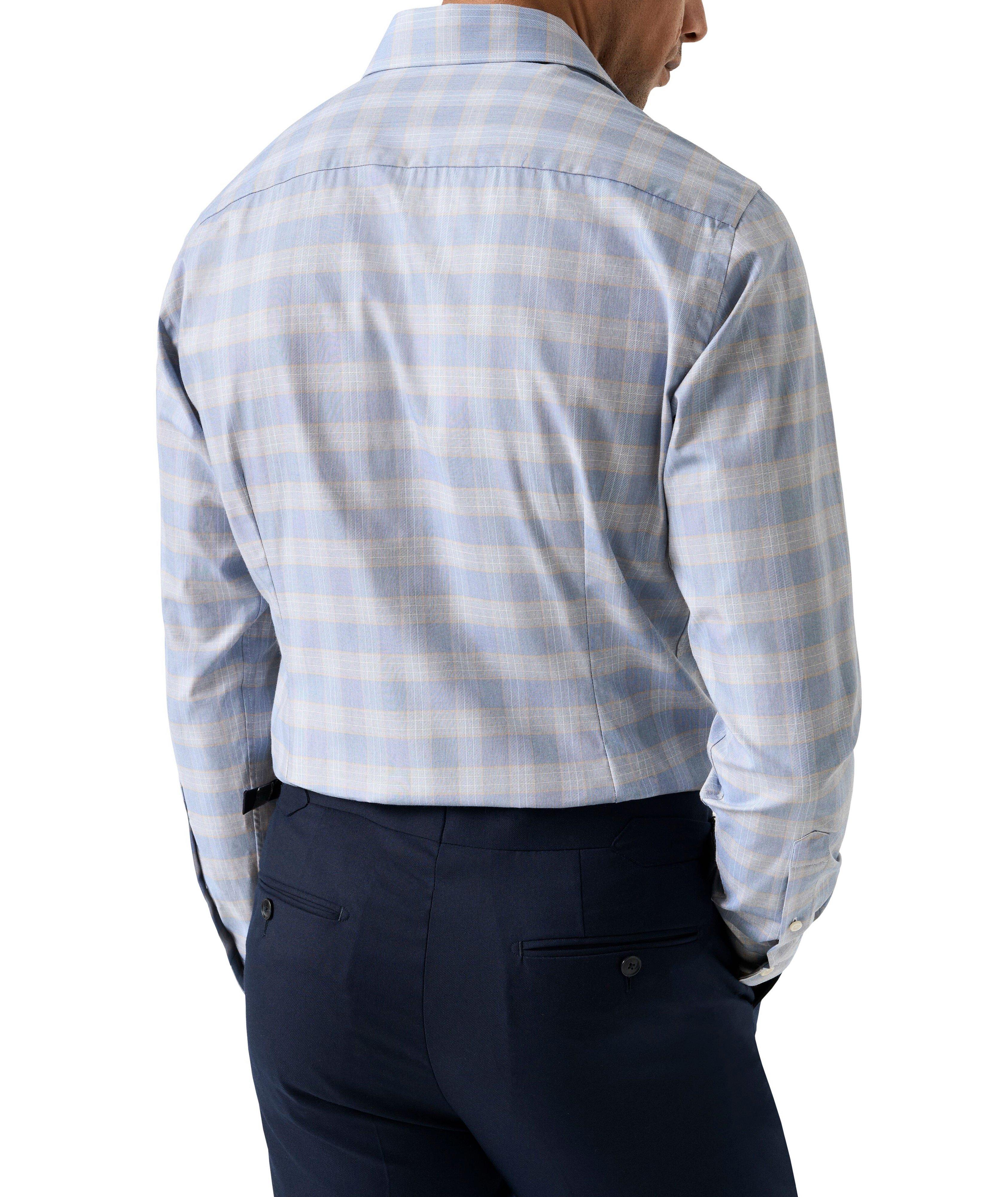 Chemise habillée en sergé à carreaux coupe contemporaine image 3