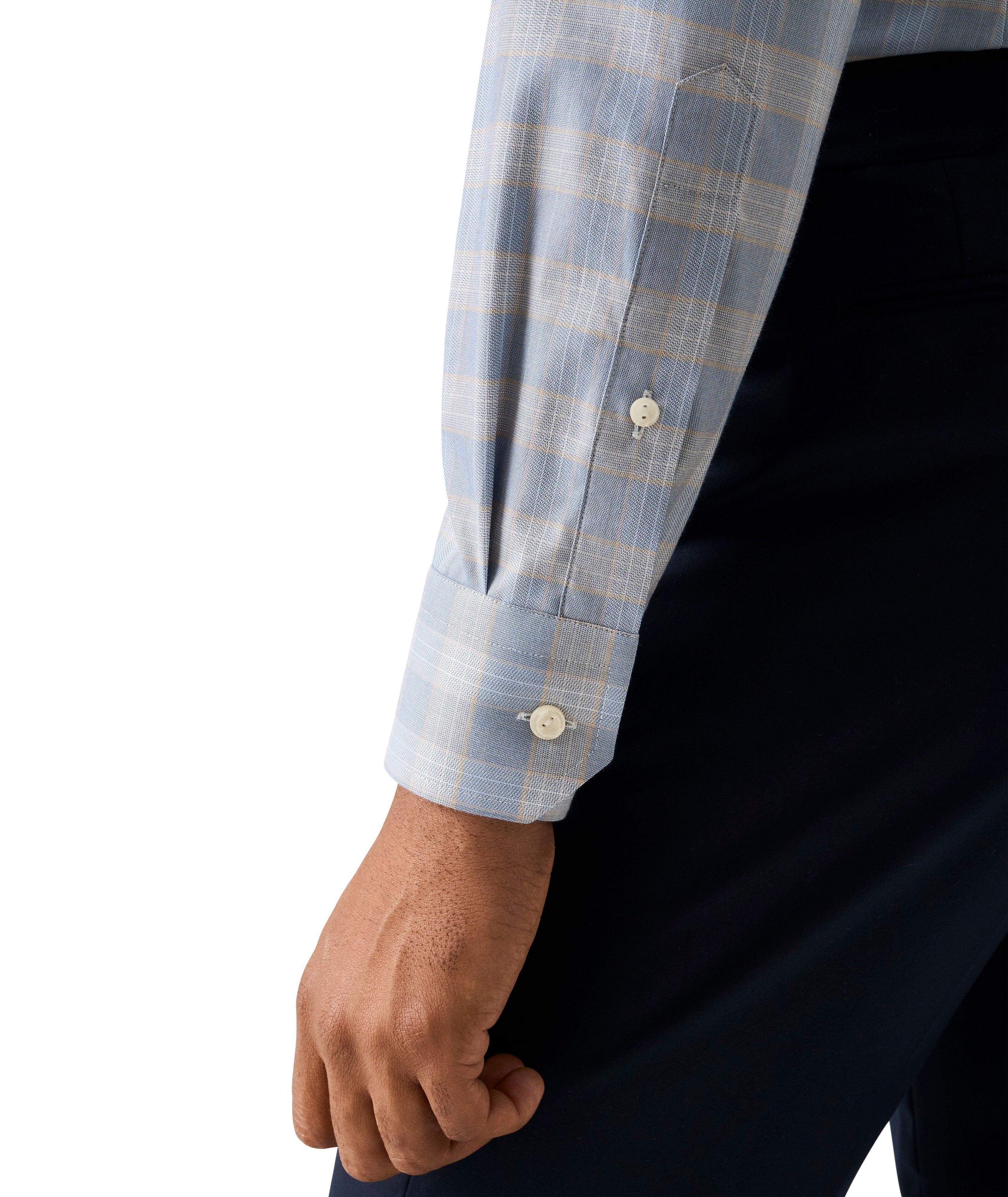 Chemise habillée en sergé à carreaux coupe contemporaine image 5