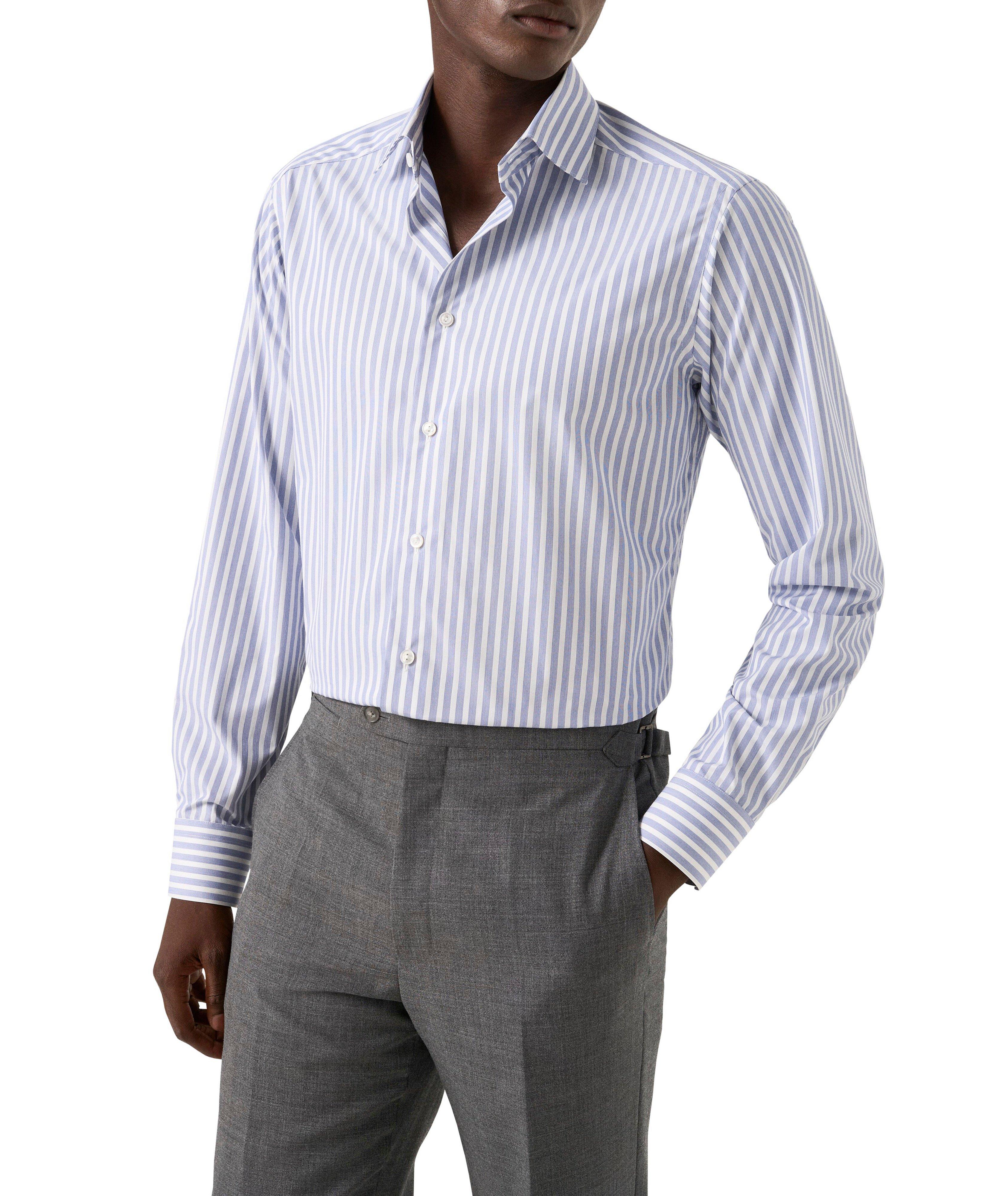 Chemise habillée ajustée à rayures bengal raffinée image 1