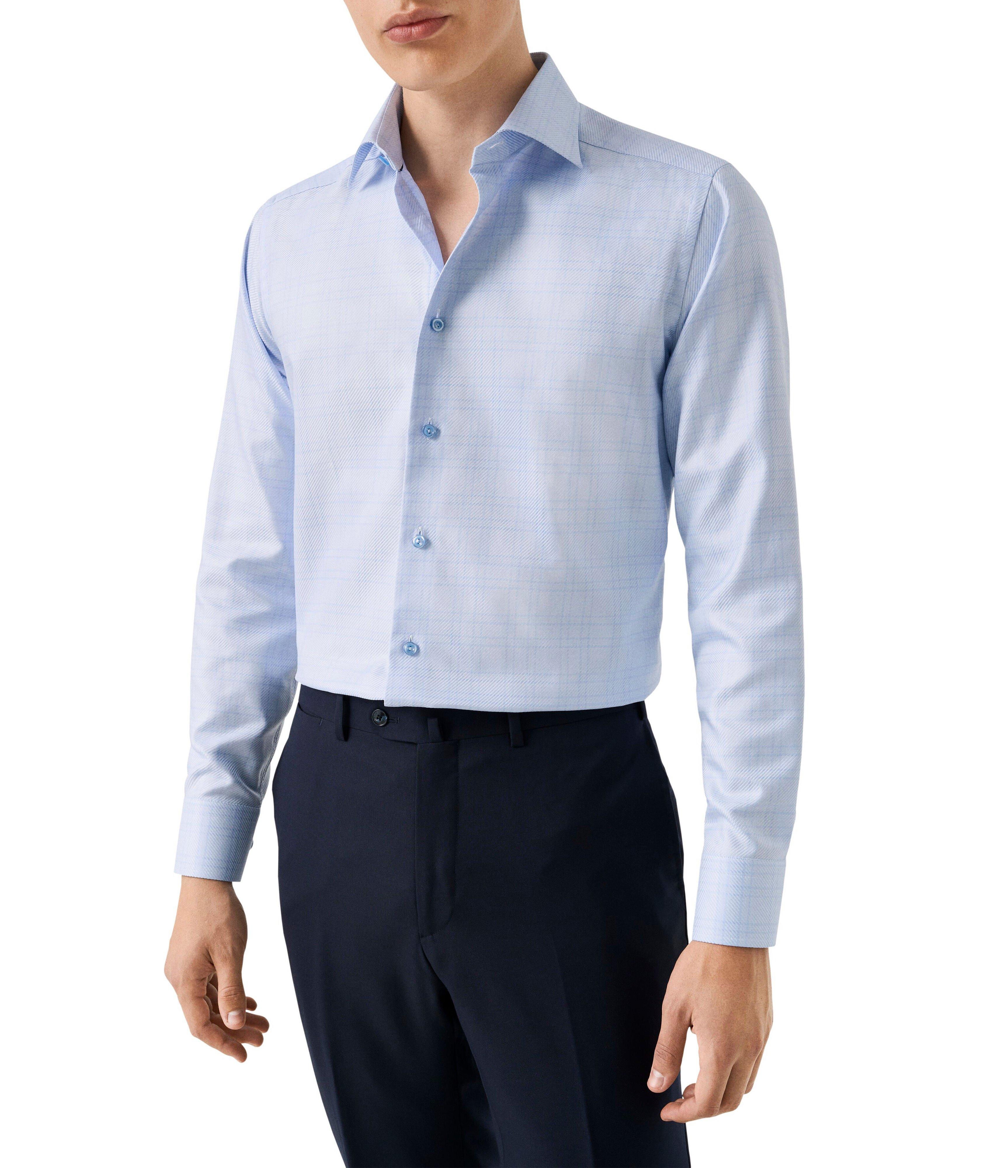 Chemise habillée à carreaux en sergé King coupe ajustée image 2
