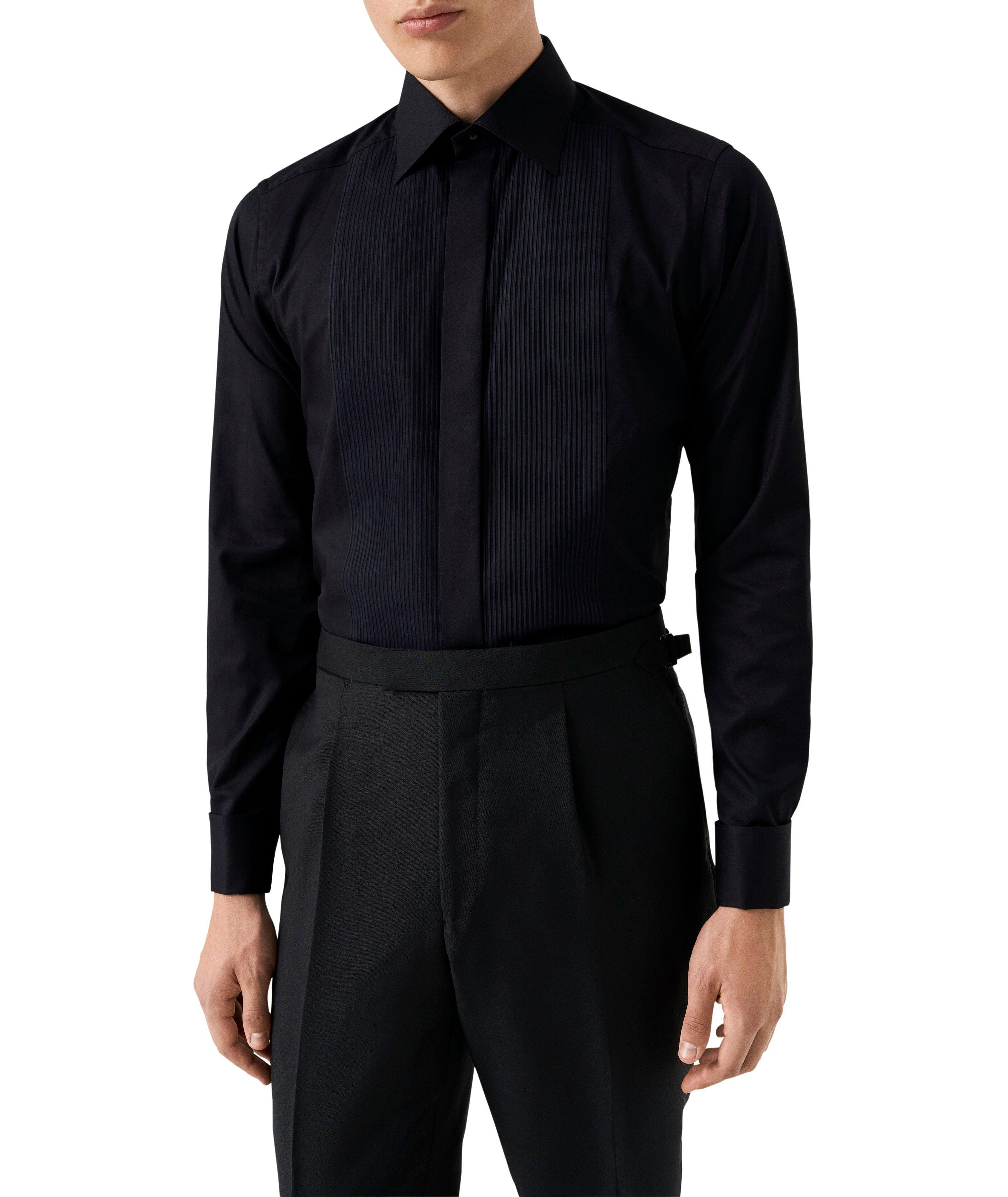 Slim-Fit Plissé Bib-Front Dress Shirt image 2