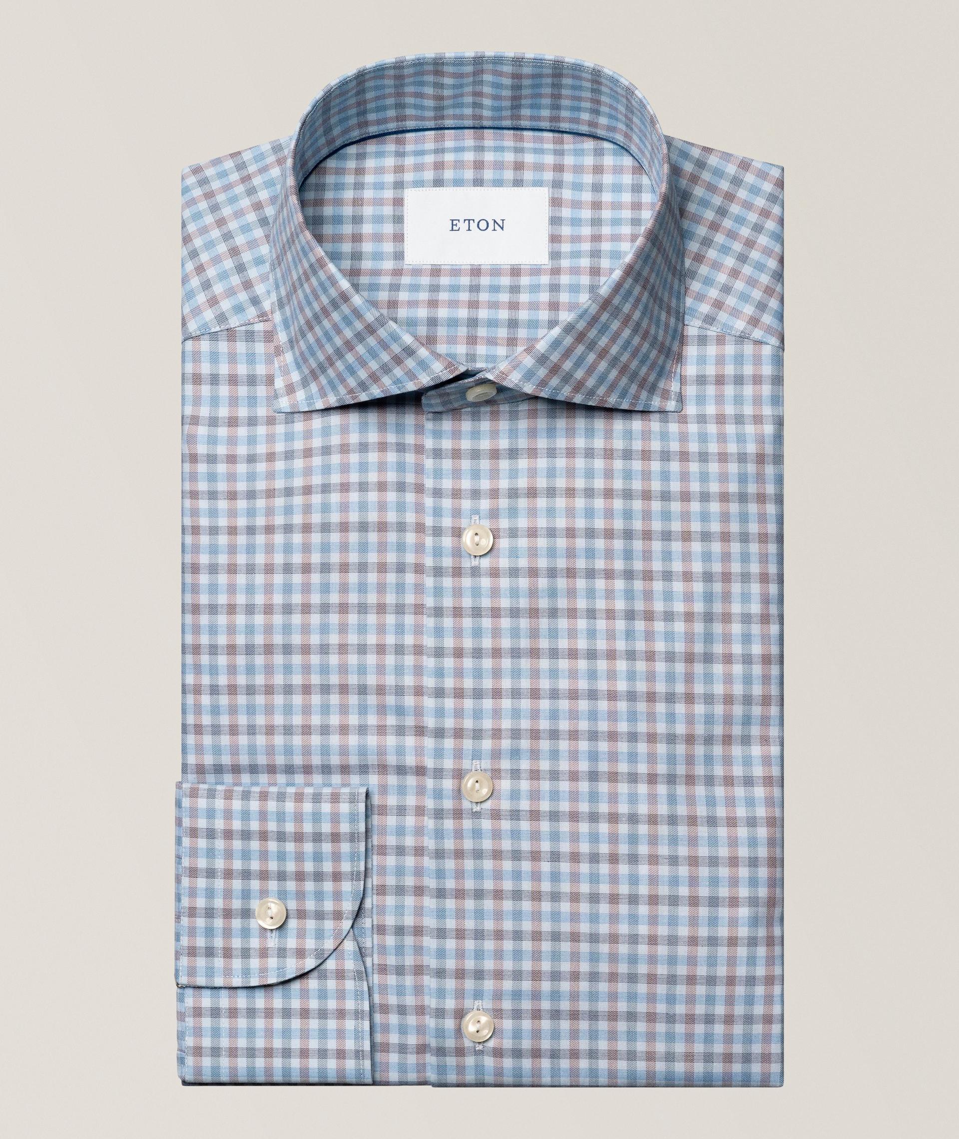 Slim-Fit Check Twill Dress Shirt image 0