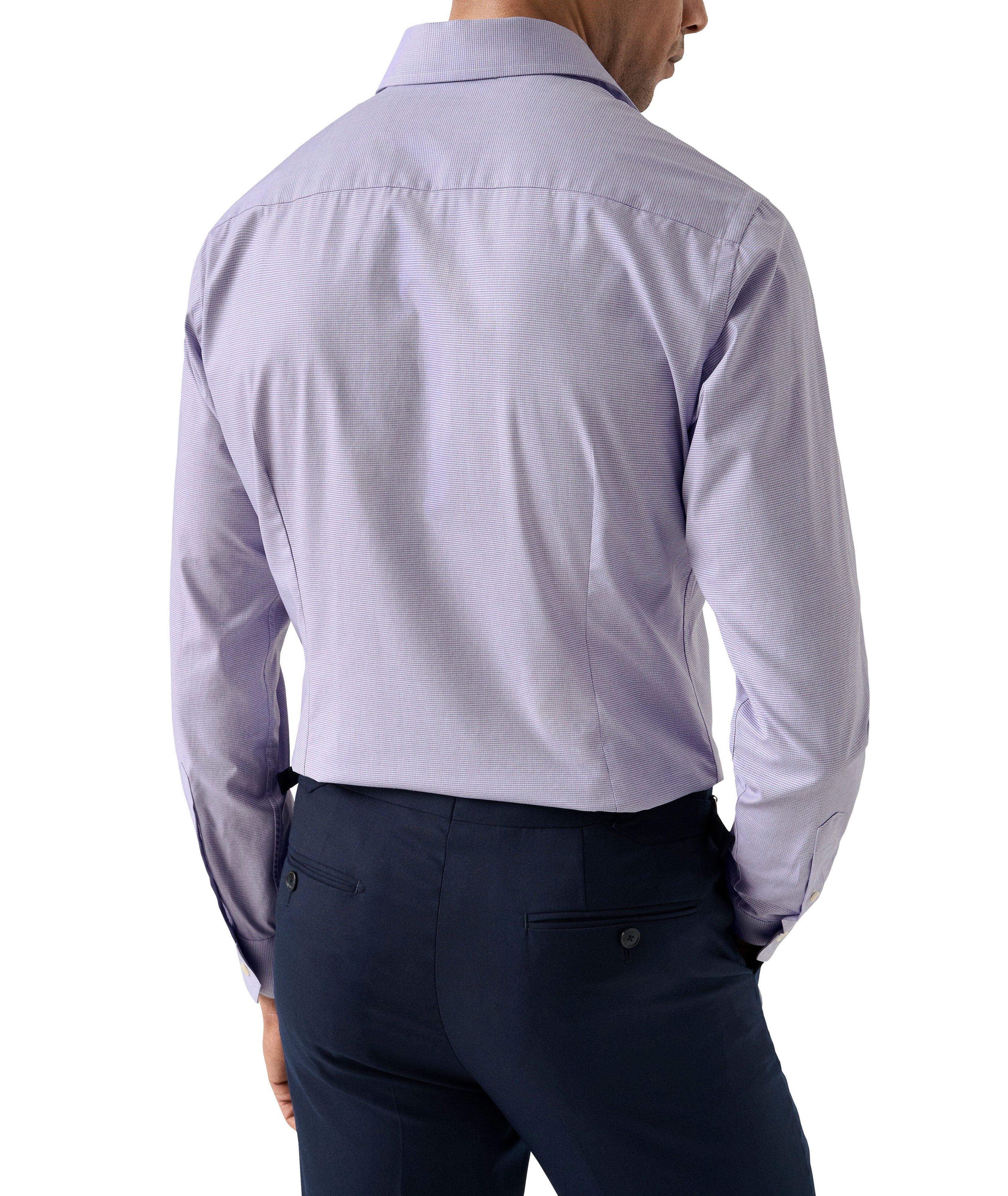 Slim-Fit Micro-Check Twill Dress Shirt image 2