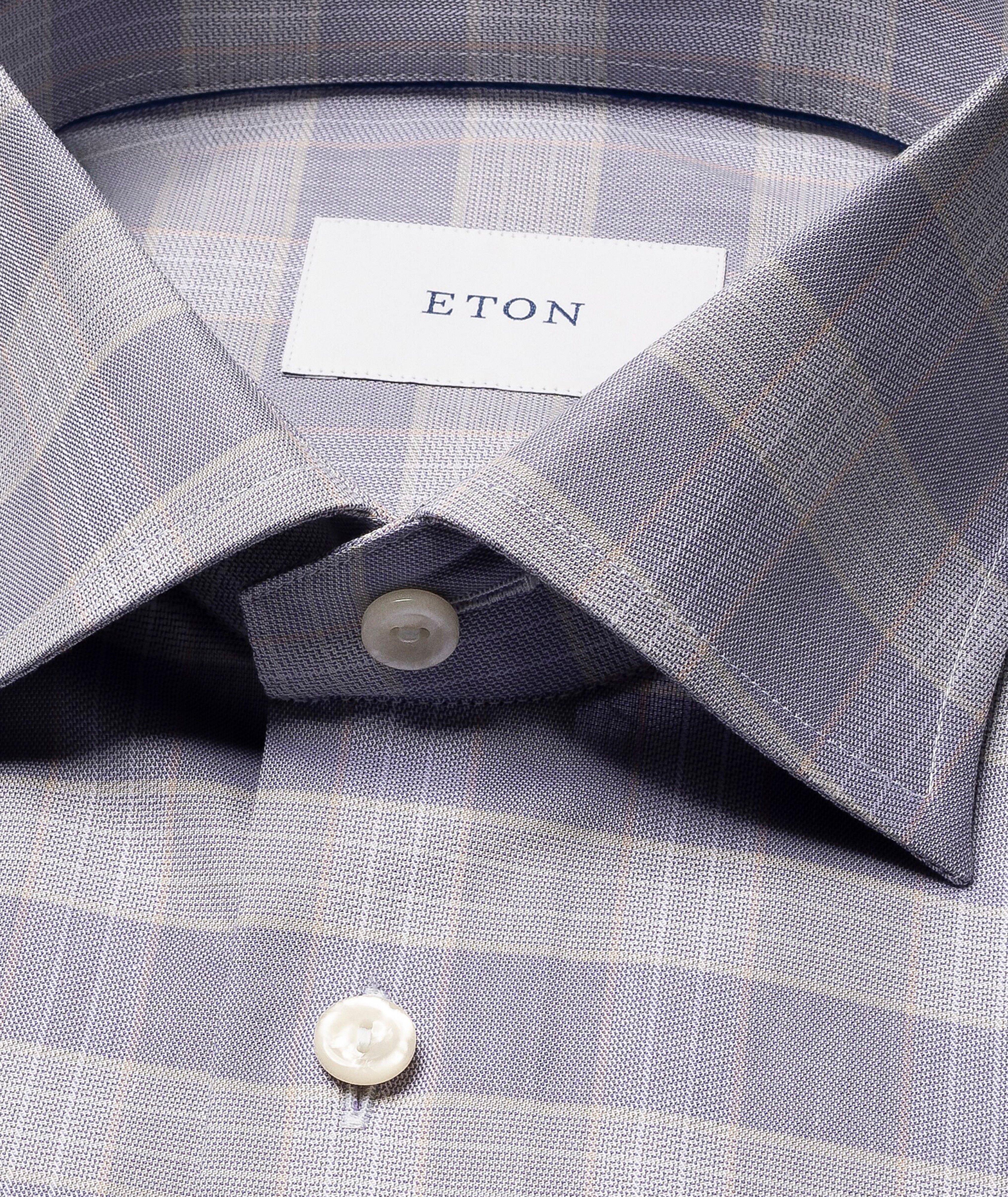 Slim-Fit Check Twill Dress Shirt image 1
