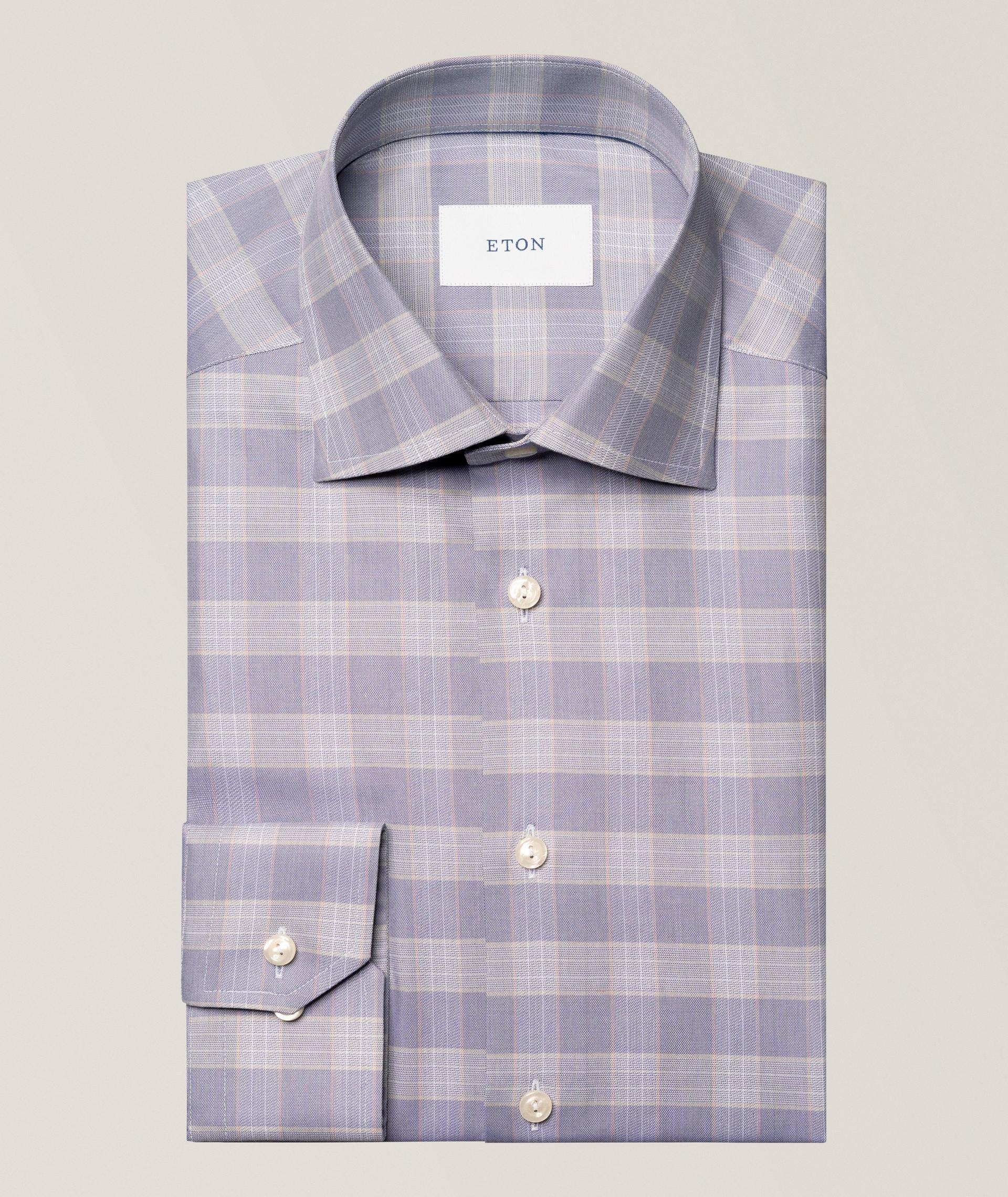 Slim-Fit Check Twill Dress Shirt image 0