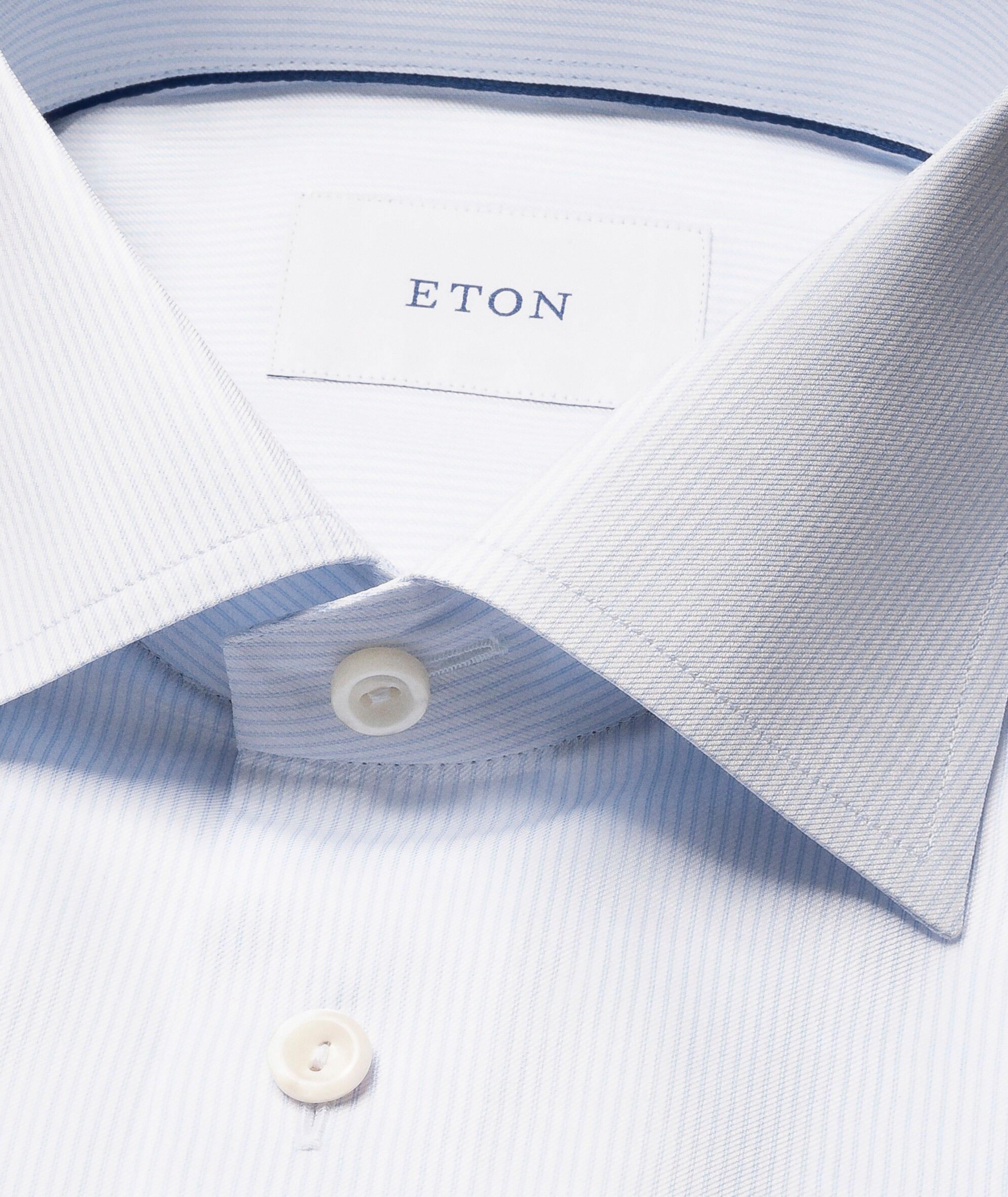 Slim-Fit Fine Stripe Twill Dress Shirt image 1