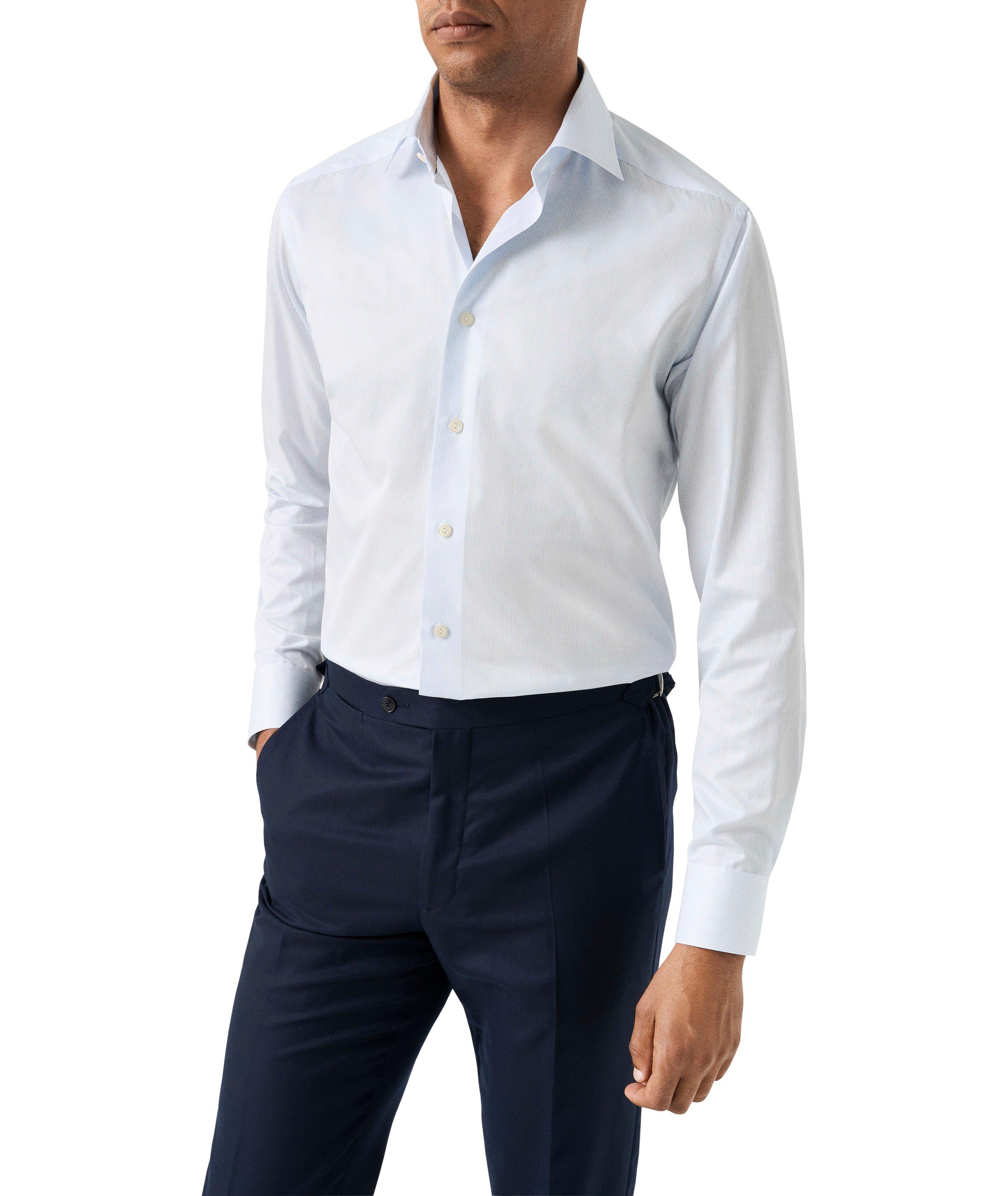 Slim-Fit Fine Stripe Twill Dress Shirt image 2