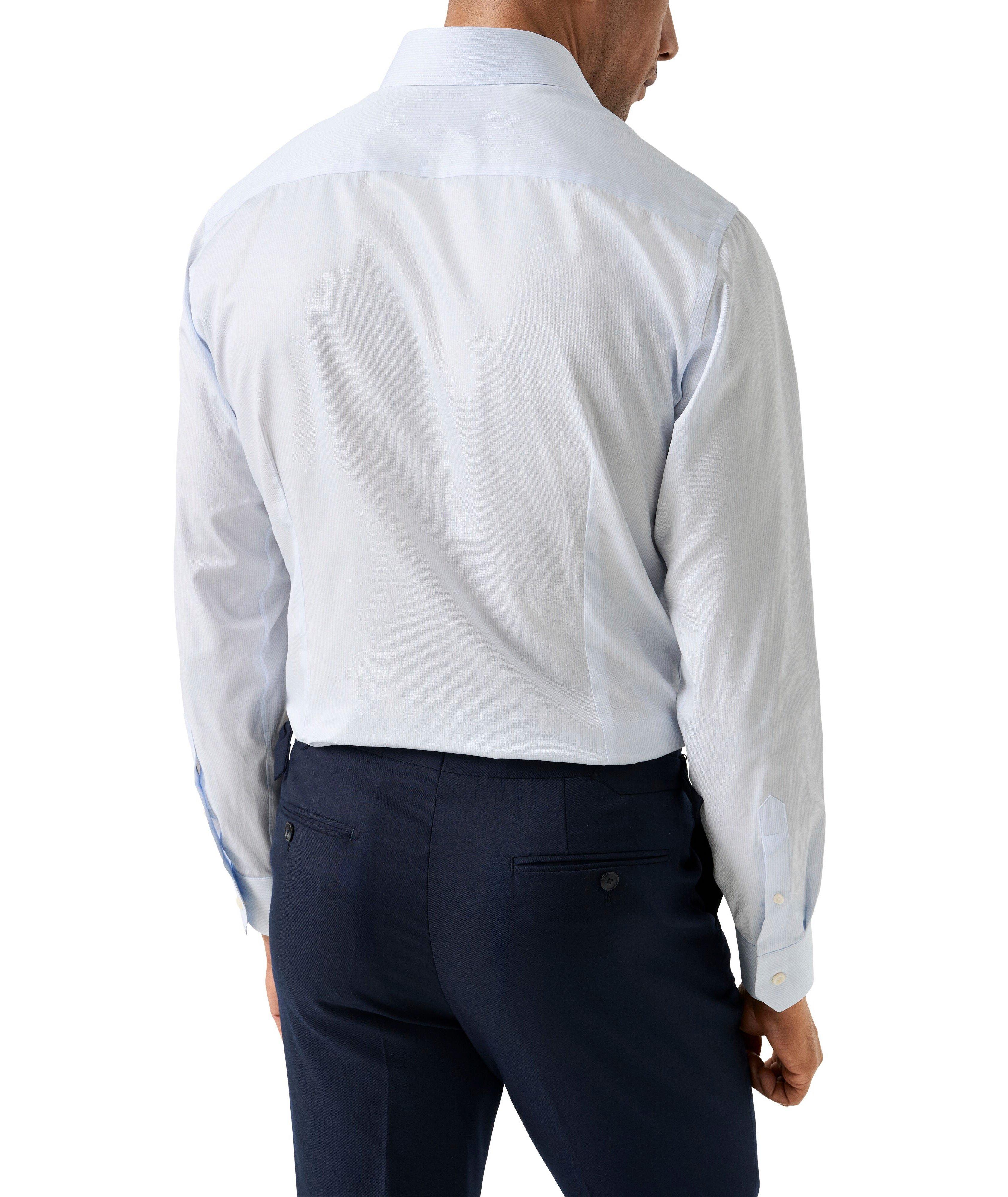 Slim-Fit Fine Stripe Twill Dress Shirt image 3