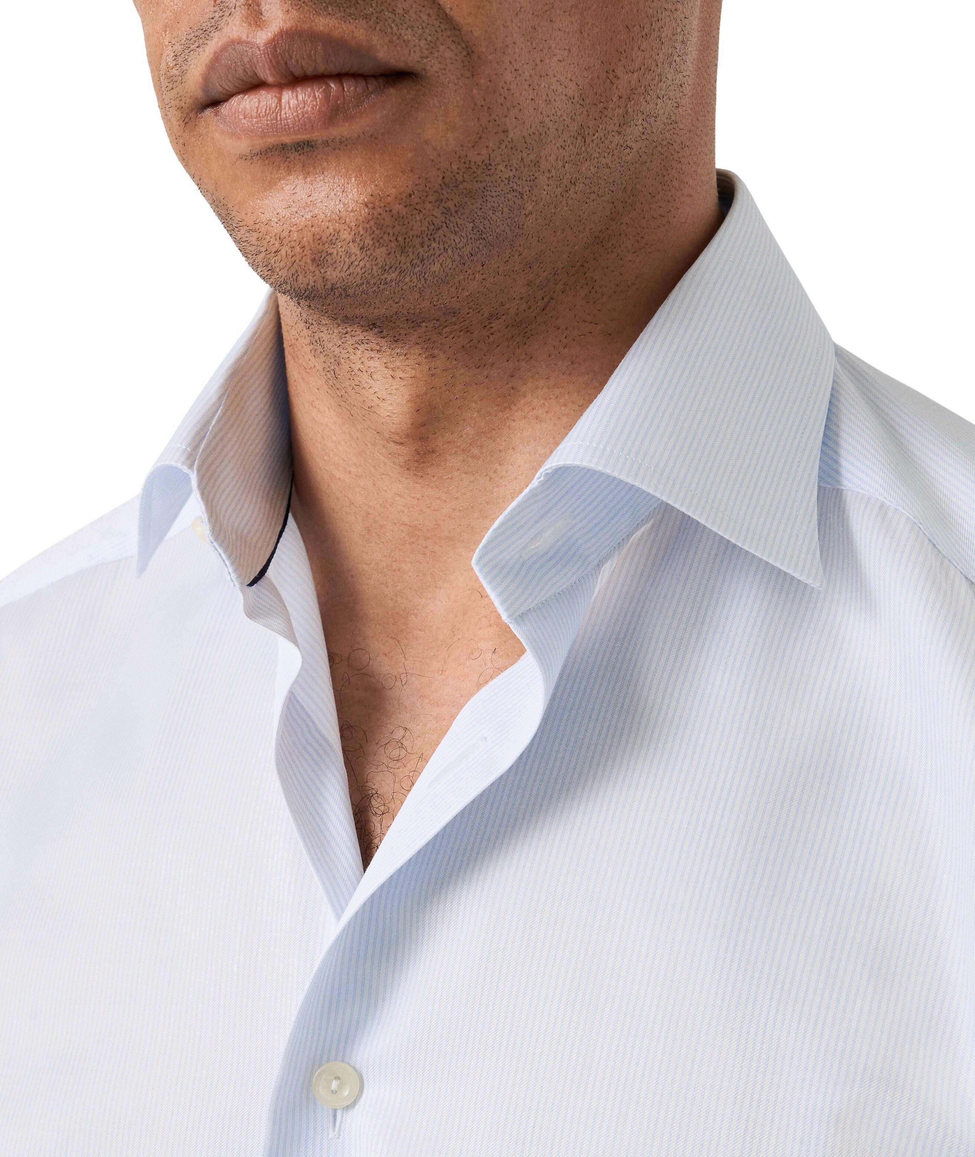 Slim-Fit Fine Stripe Twill Dress Shirt image 4