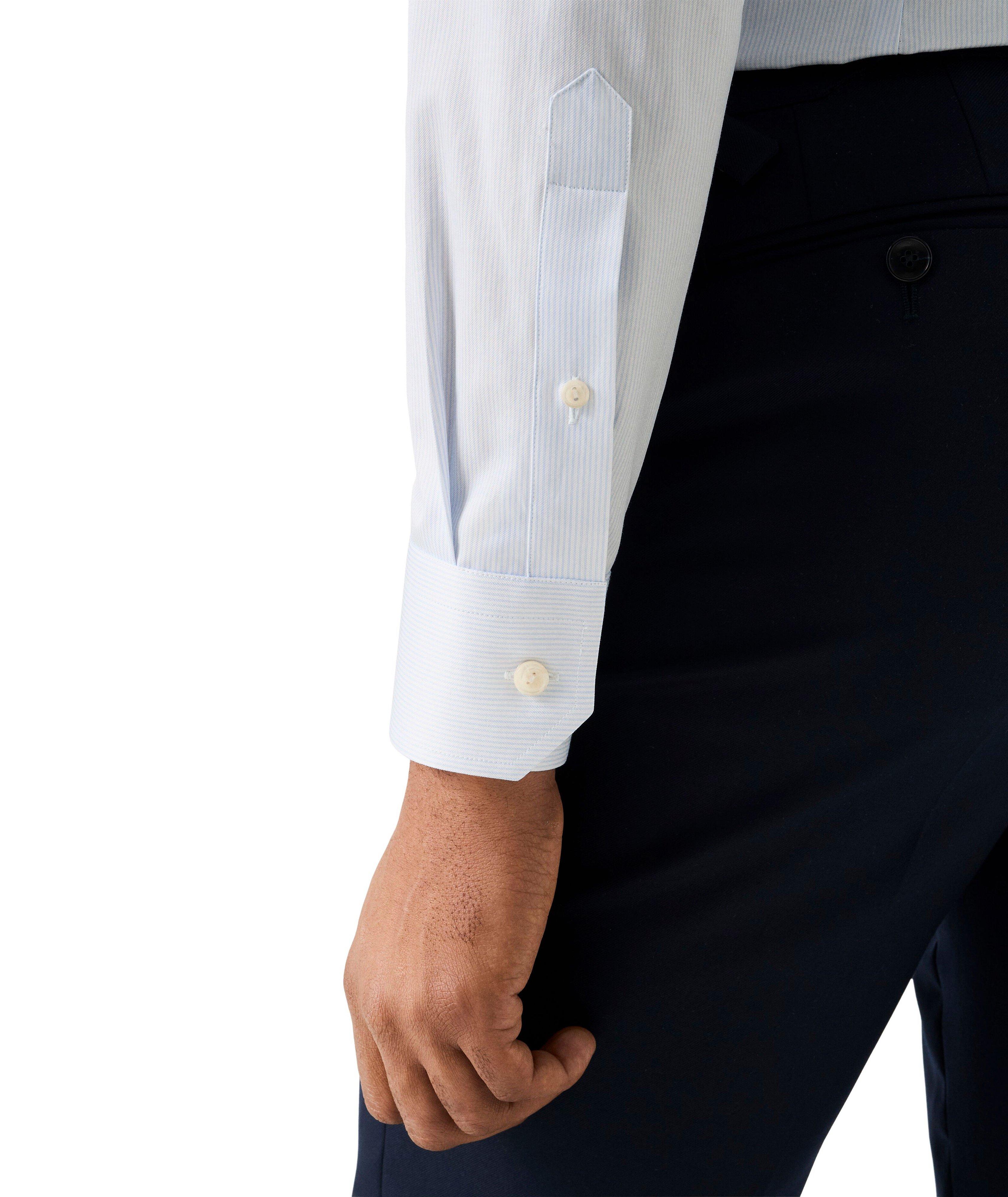 Slim-Fit Fine Stripe Twill Dress Shirt image 5