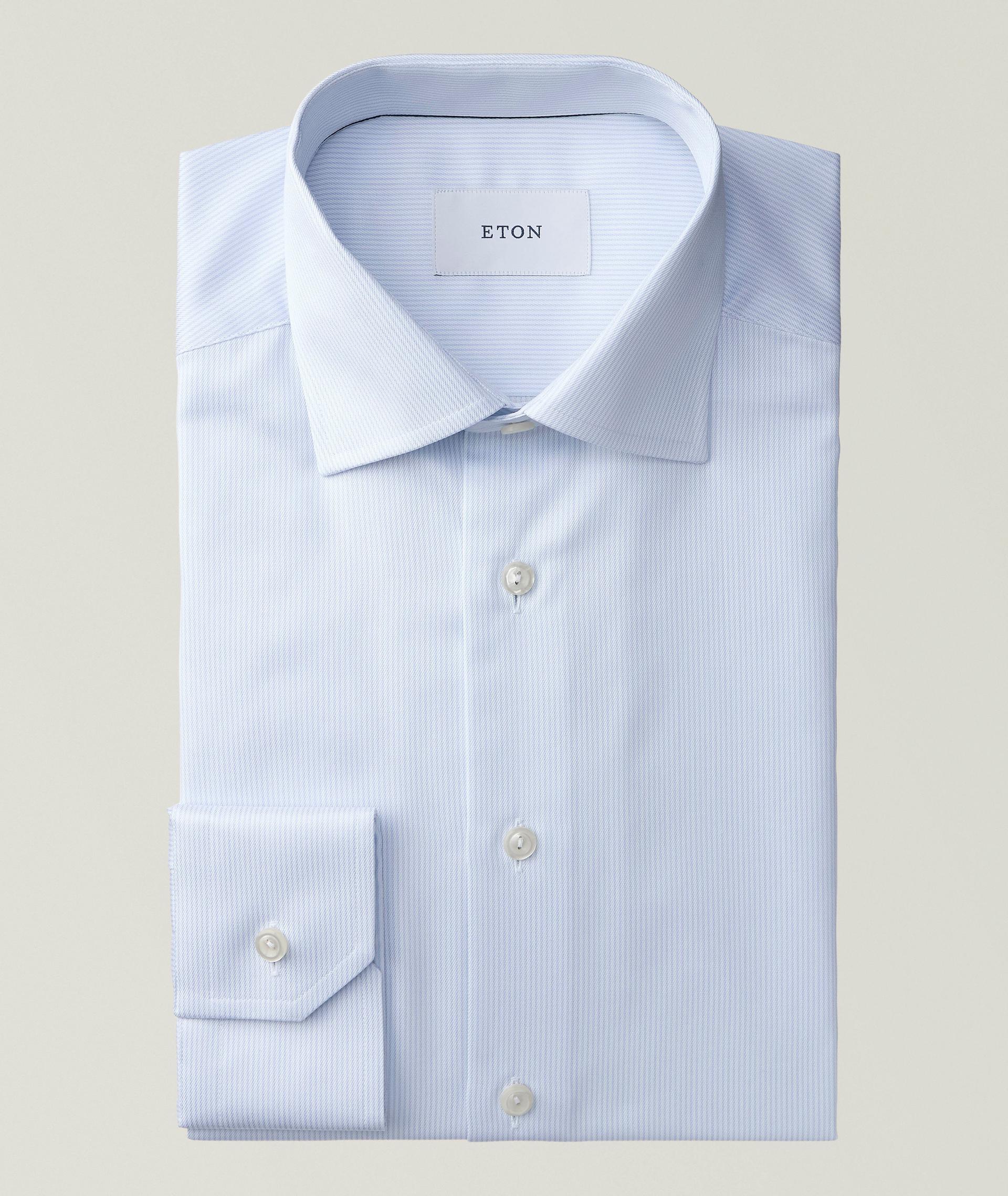 Slim-Fit Fine Stripe Twill Dress Shirt image 0