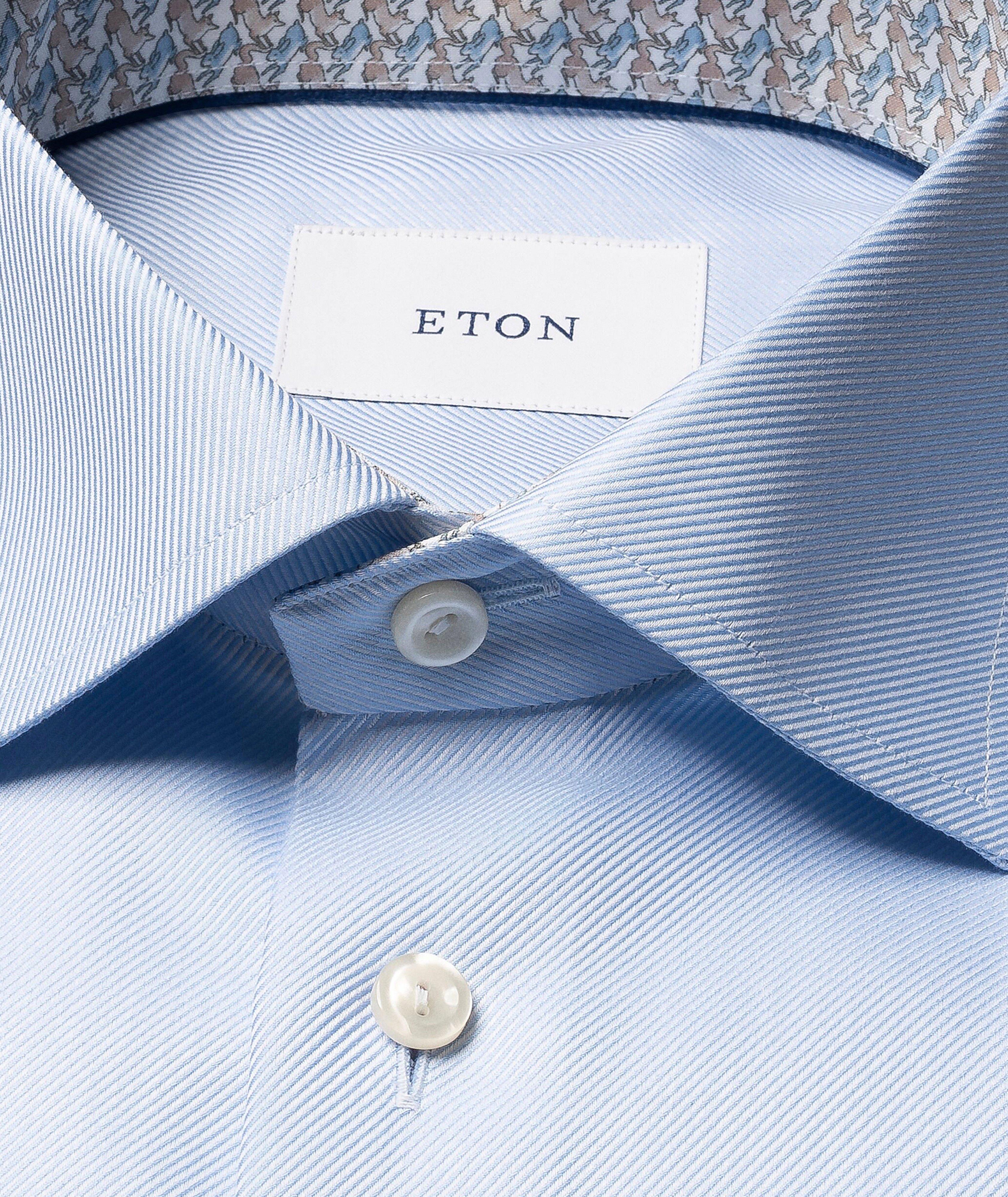 Contemporary-Fit Geo-Effect Twill Dress Shirt image 1