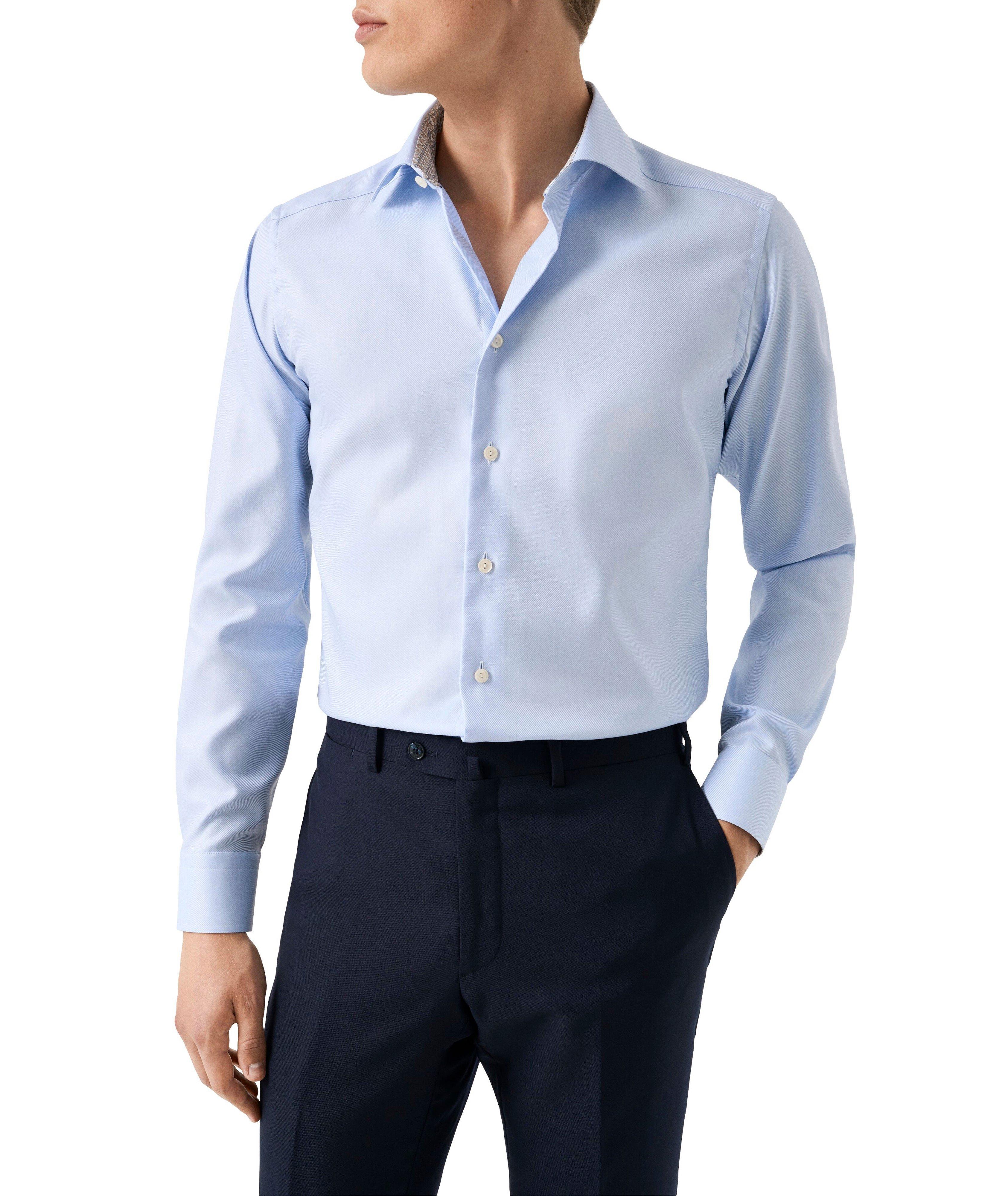 Contemporary-Fit Geo-Effect Twill Dress Shirt image 2