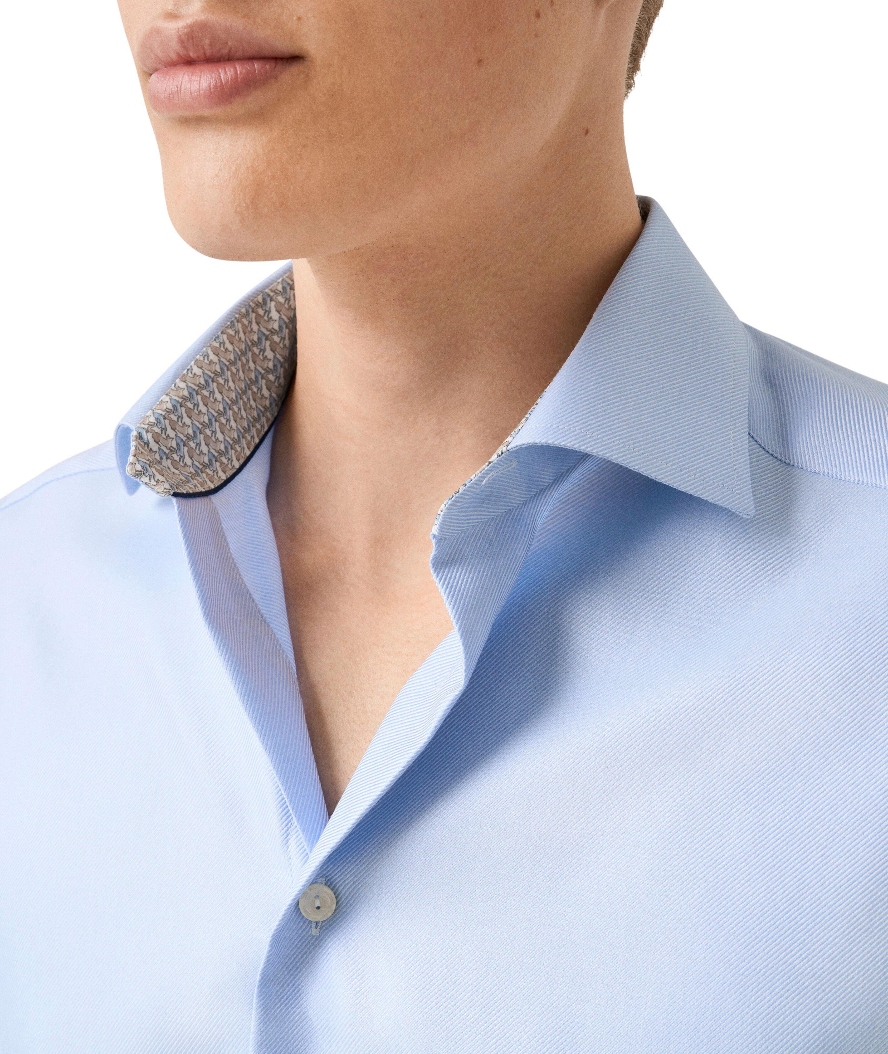 Contemporary-Fit Geo-Effect Twill Dress Shirt image 4