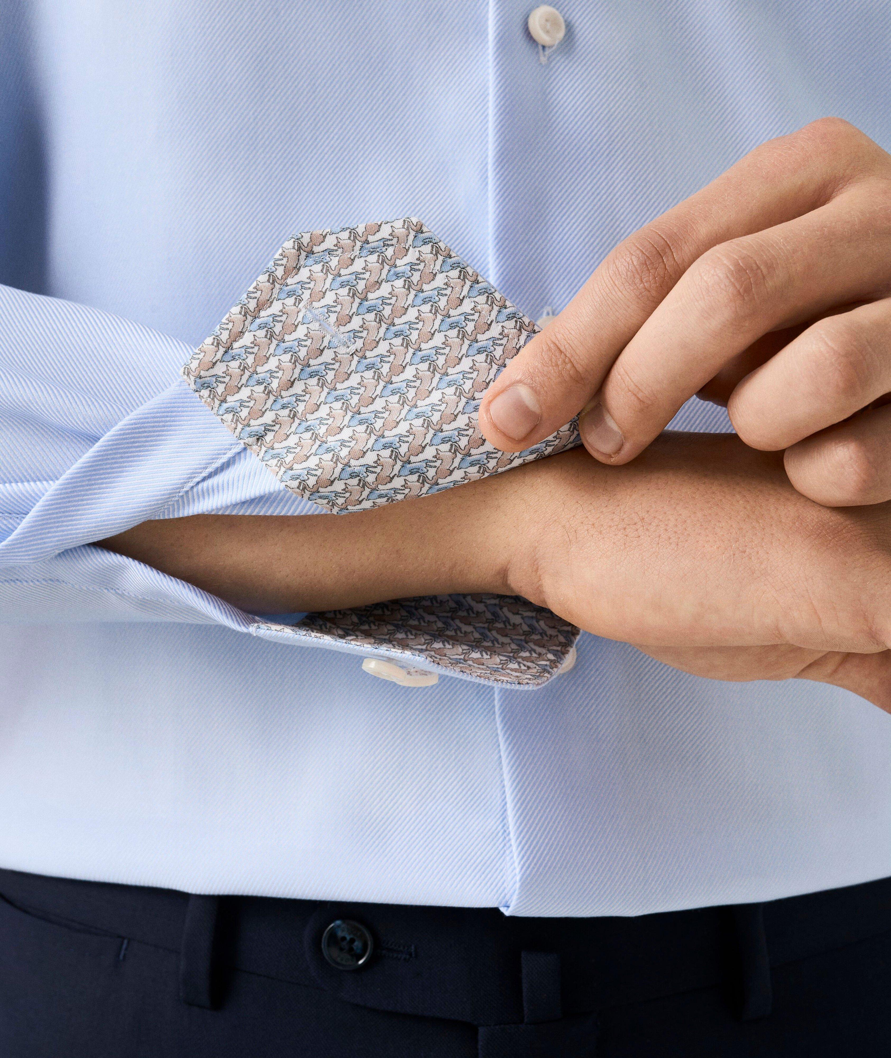 Contemporary-Fit Geo-Effect Twill Dress Shirt image 5