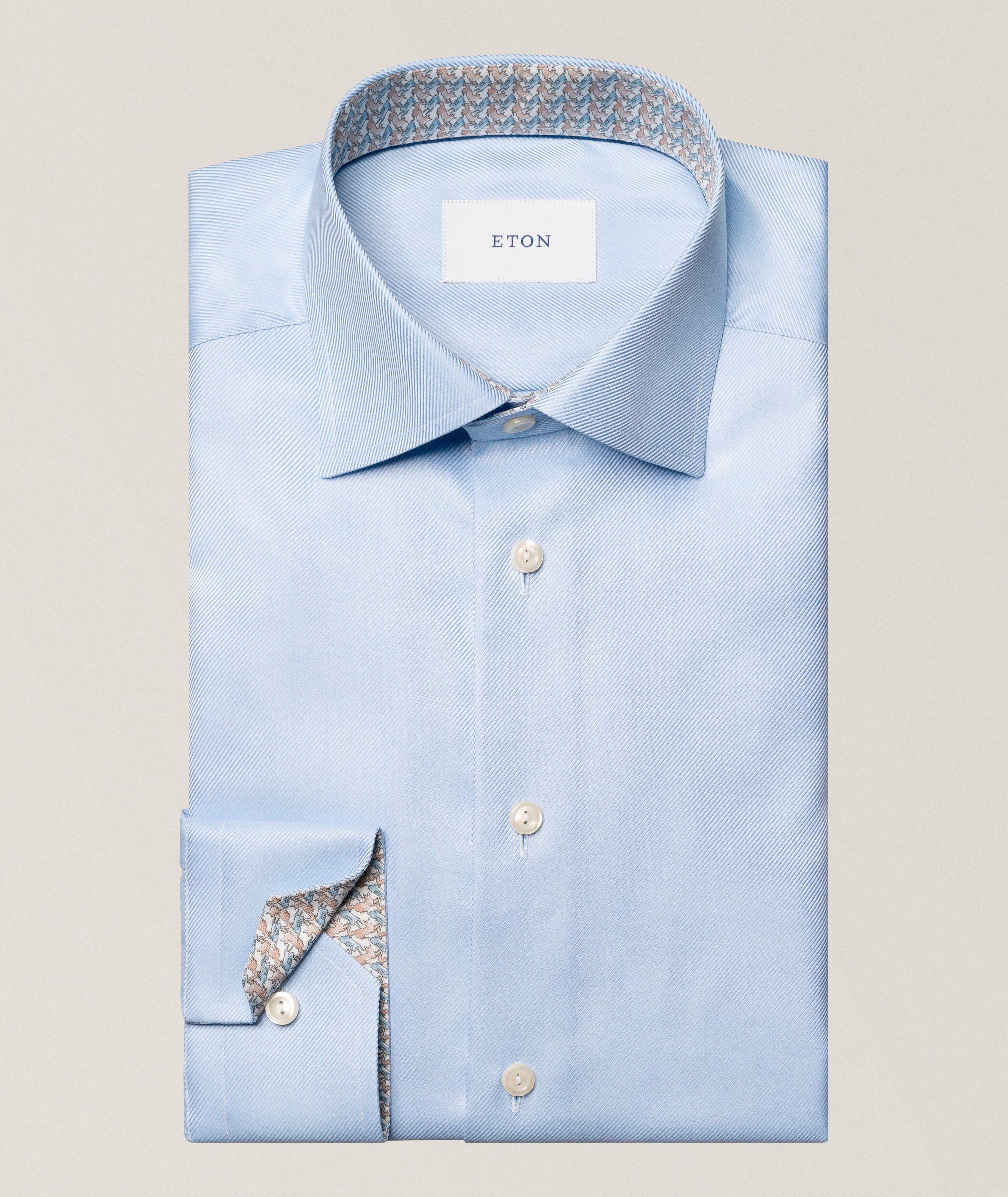 Contemporary-Fit Geo-Effect Twill Dress Shirt image 0
