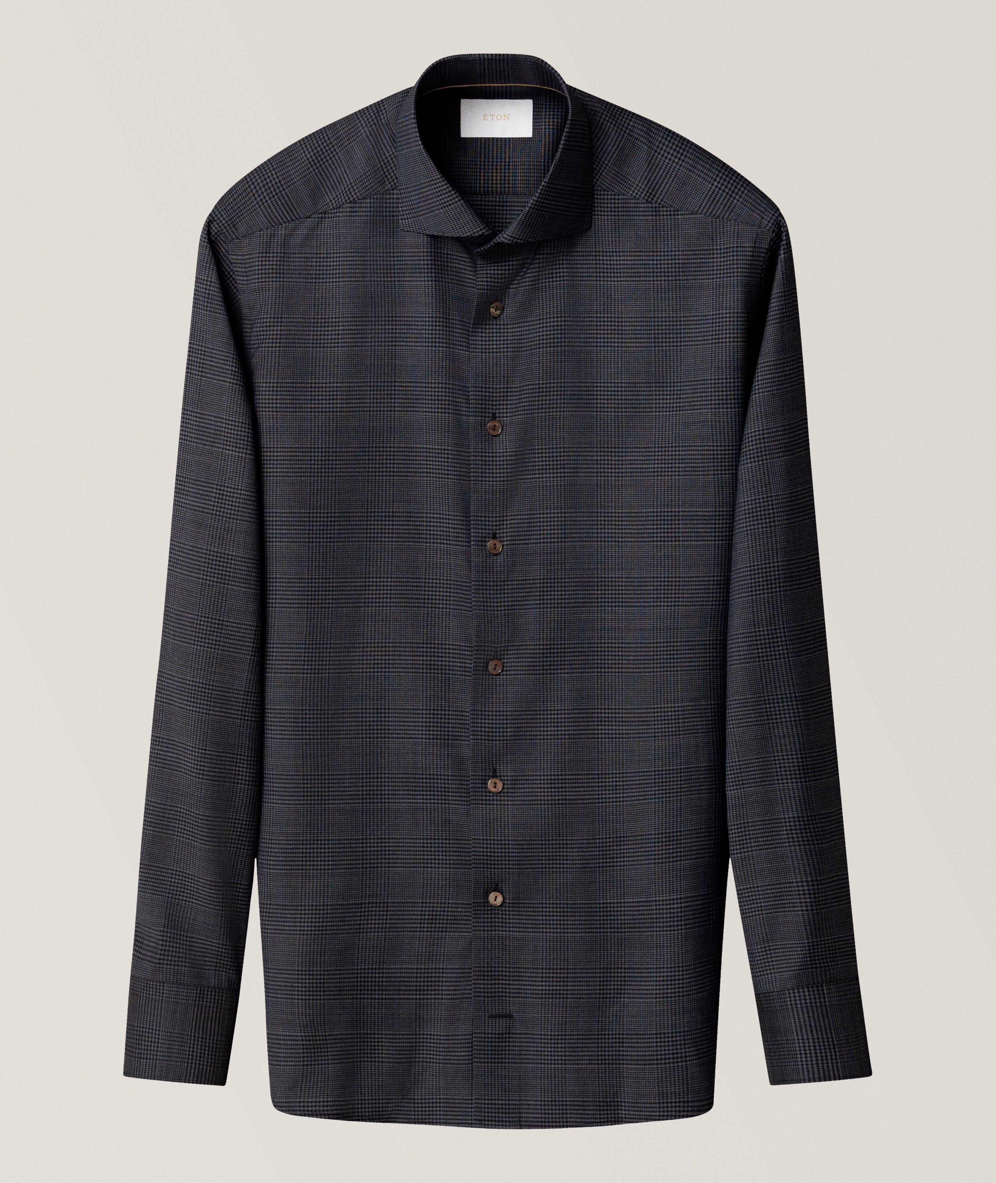 Slim-Fit Check Merino Wool Shirt image 0