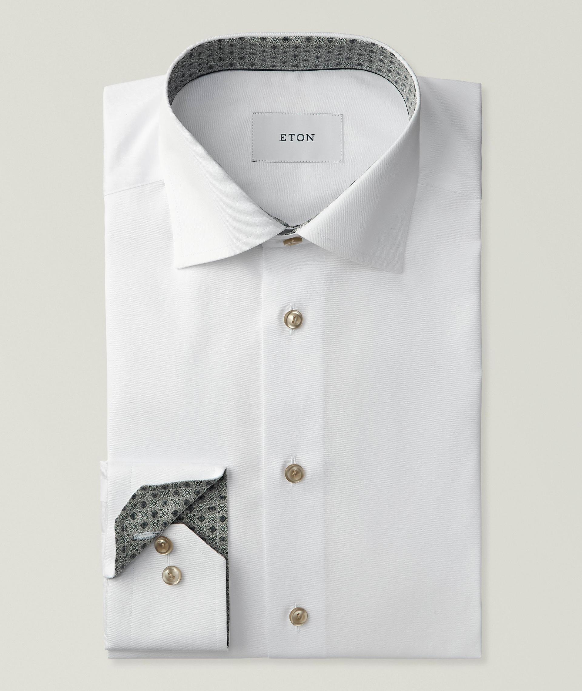 Slim-Fit Medallion-Effect Twill Dress Shirt image 0