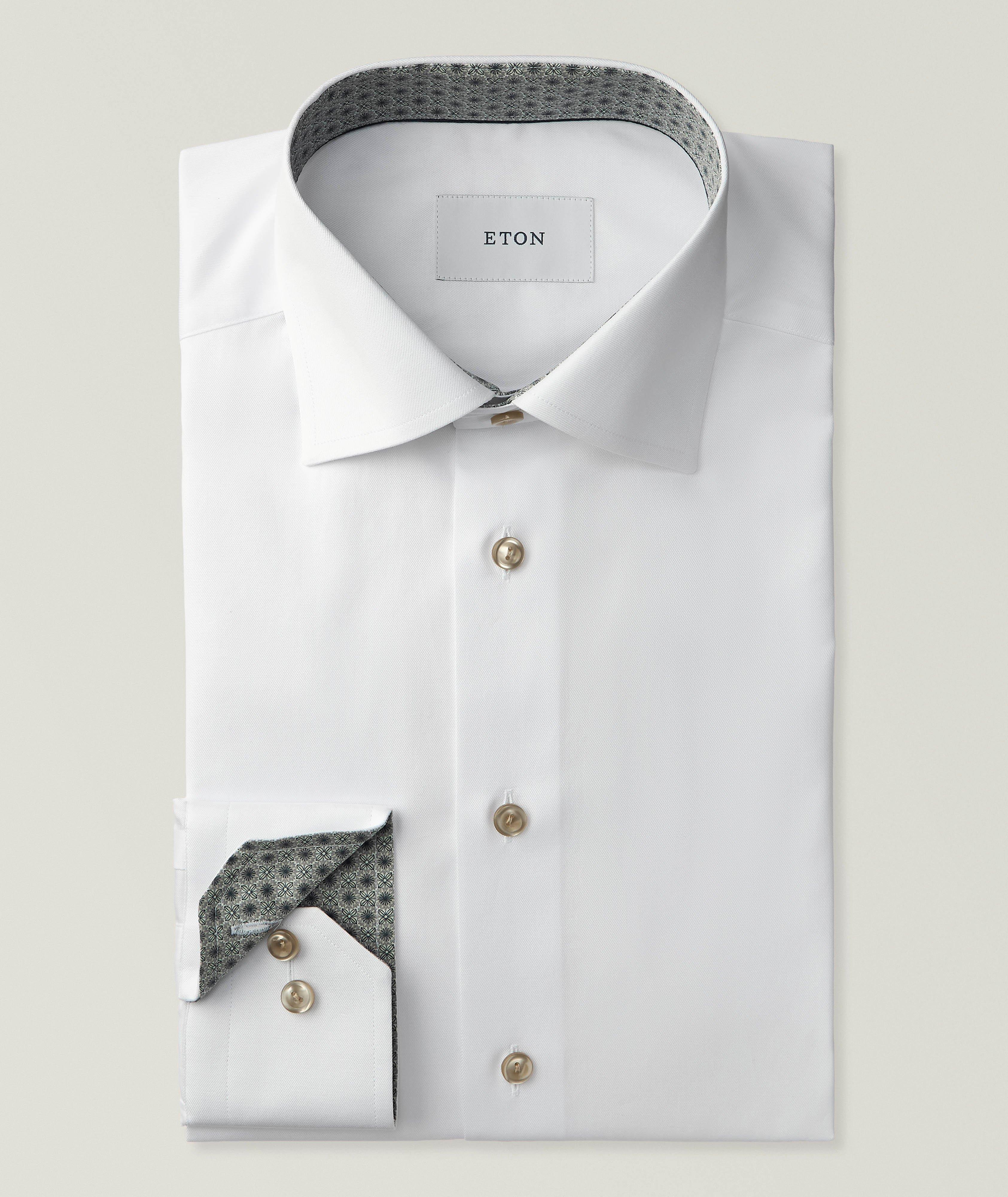 Slim-Fit Medallion-Effect Twill Dress Shirt image 0