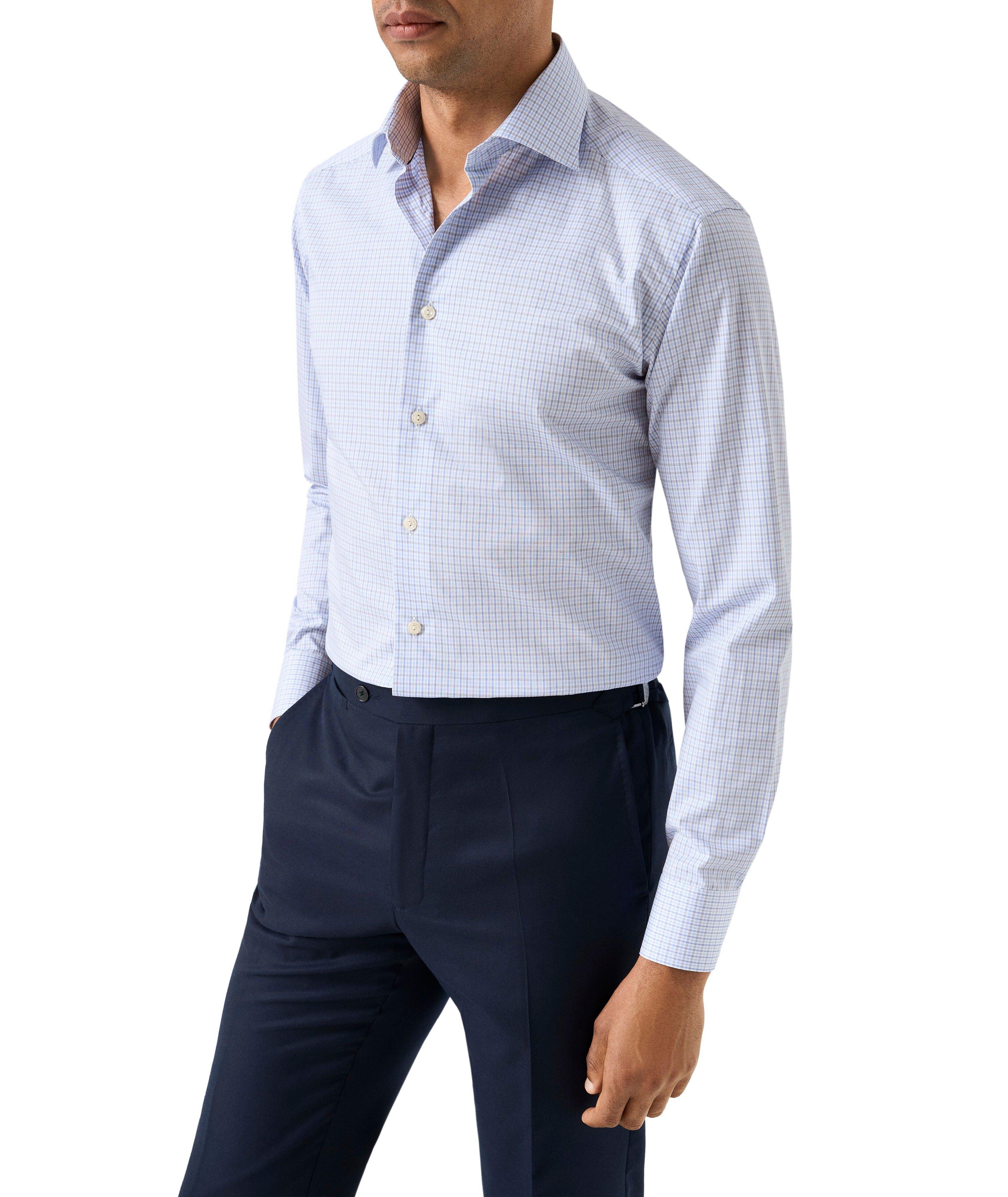 Contemporary-Fit Micro-Check Twill Dress Shirt image 2