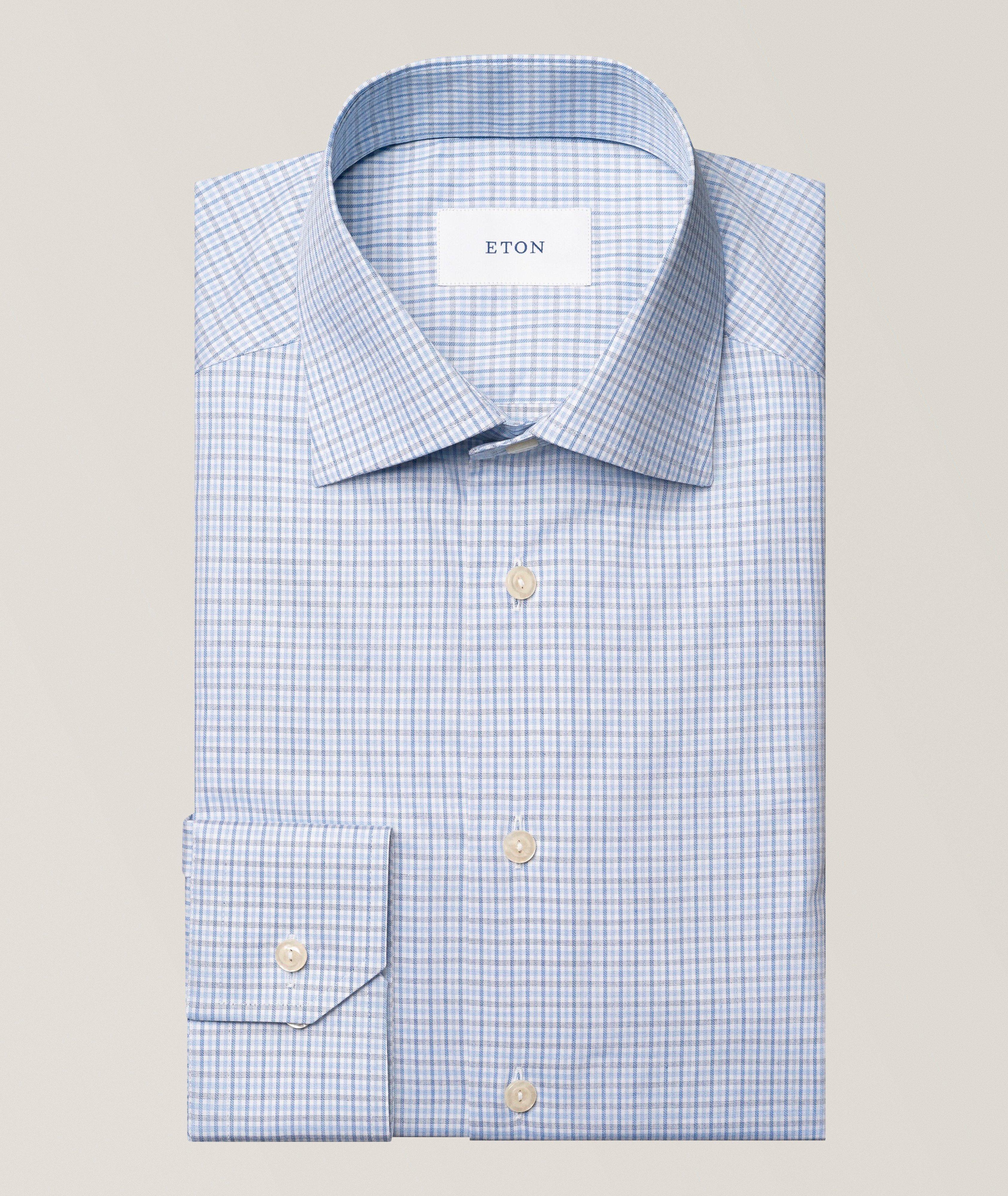 Chemise habillée en twill à petit motif quadrillé image 0