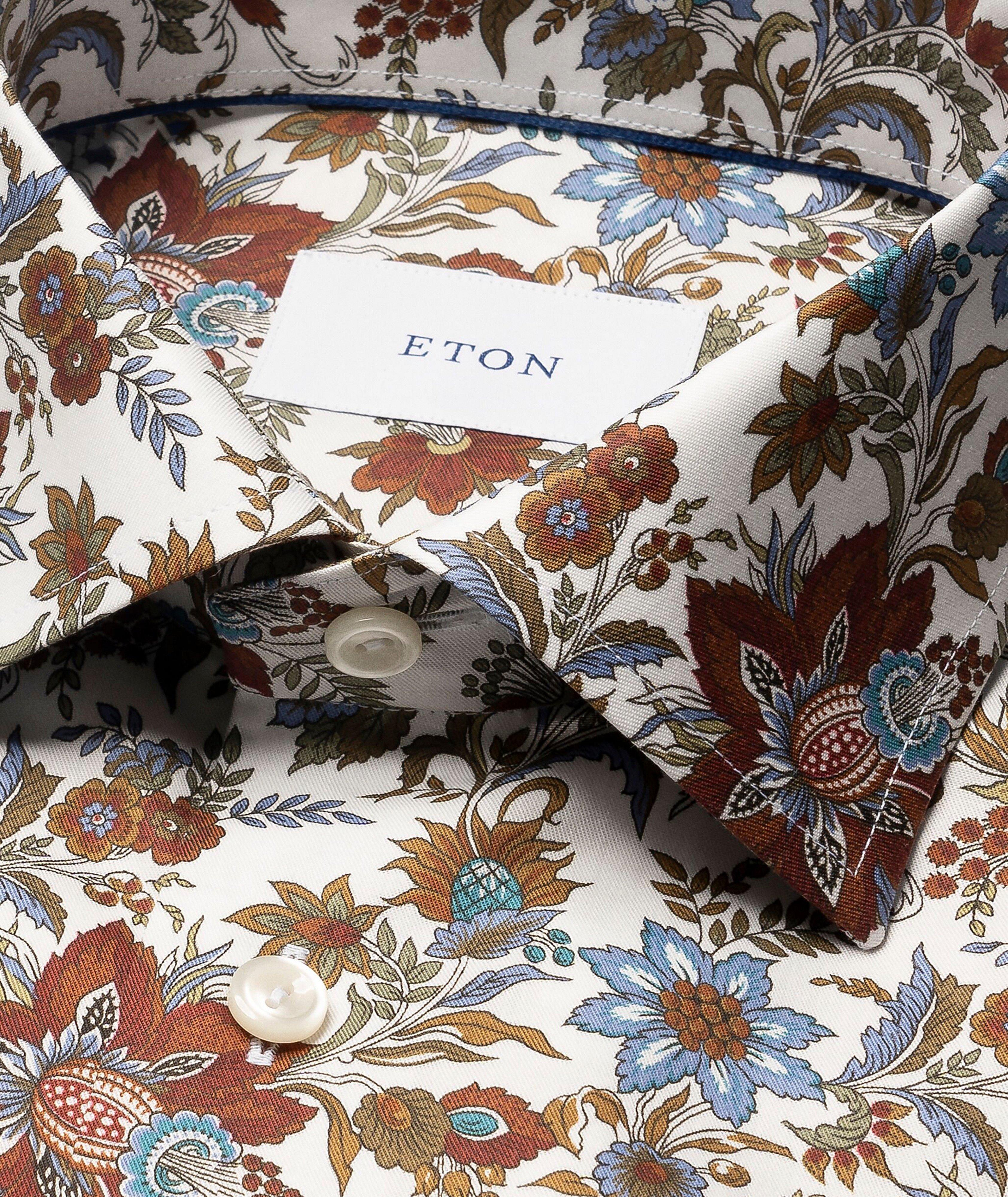 Contemporary-Fit Floral Twill Dress Shirt image 1