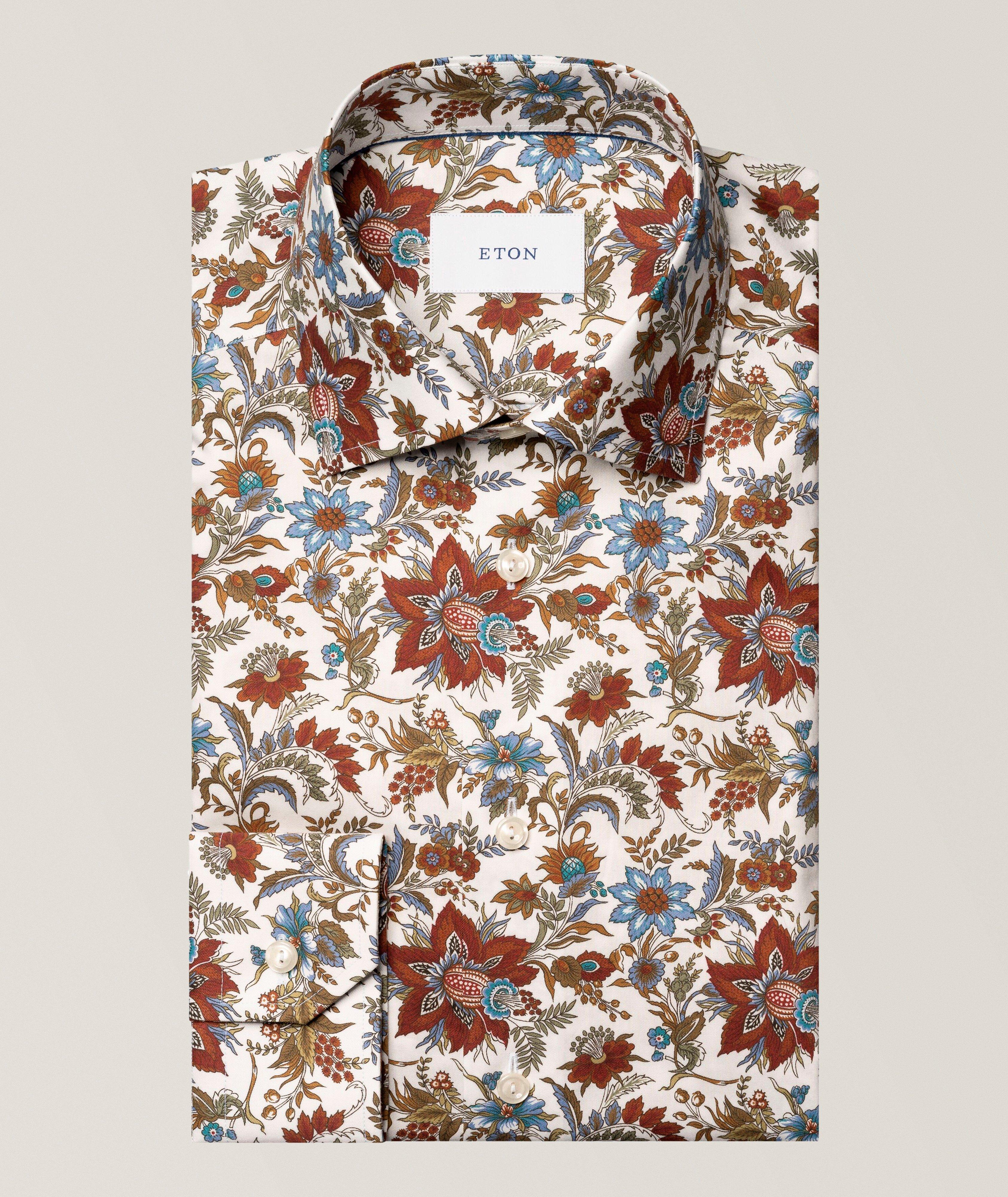 Contemporary-Fit Floral Twill Dress Shirt image 0