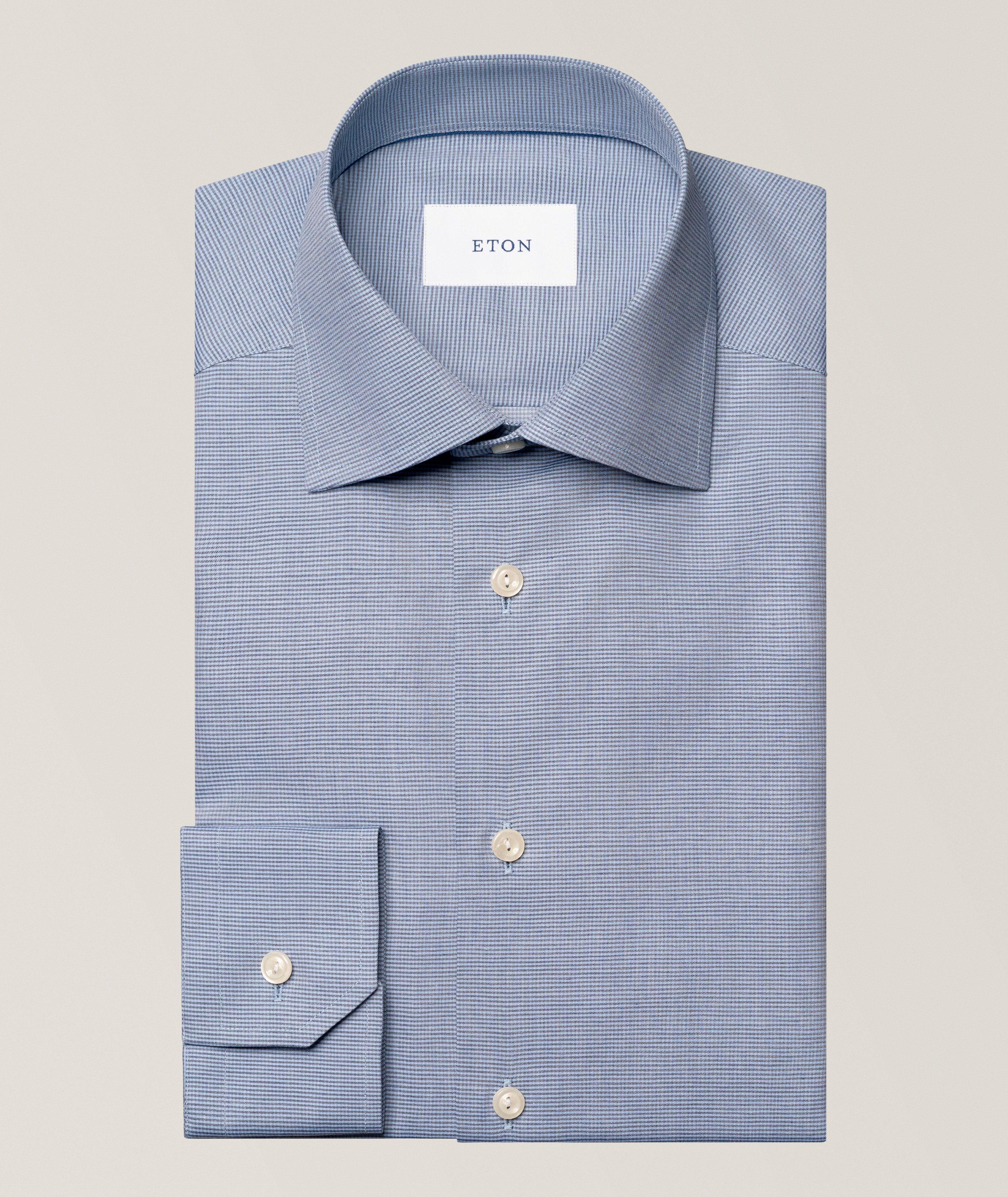 Slim-Fit Micro-Check Twill Dress Shirt image 0