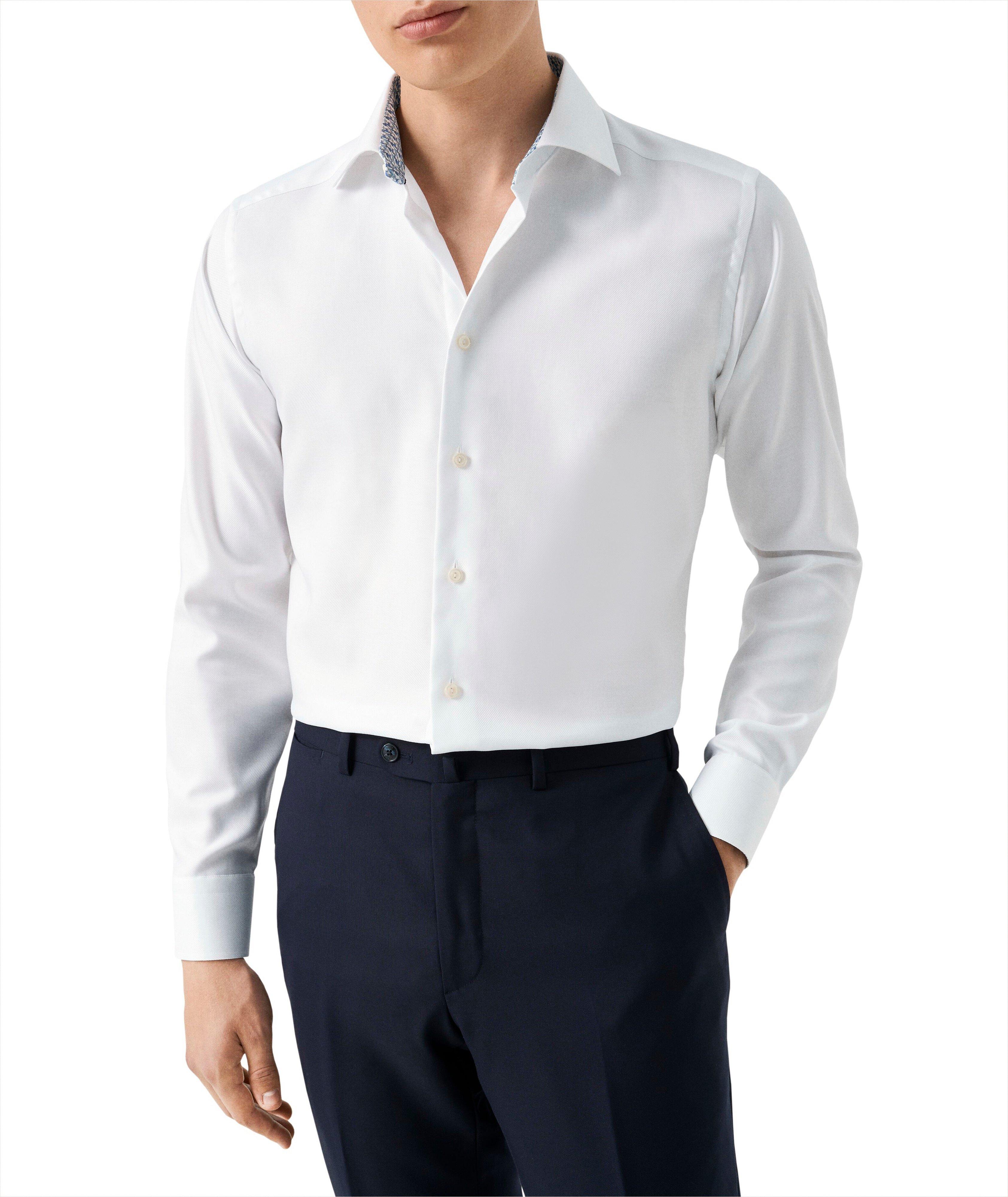 Contemporary-Fit Geo-Effect Twill Dress Shirt image 2
