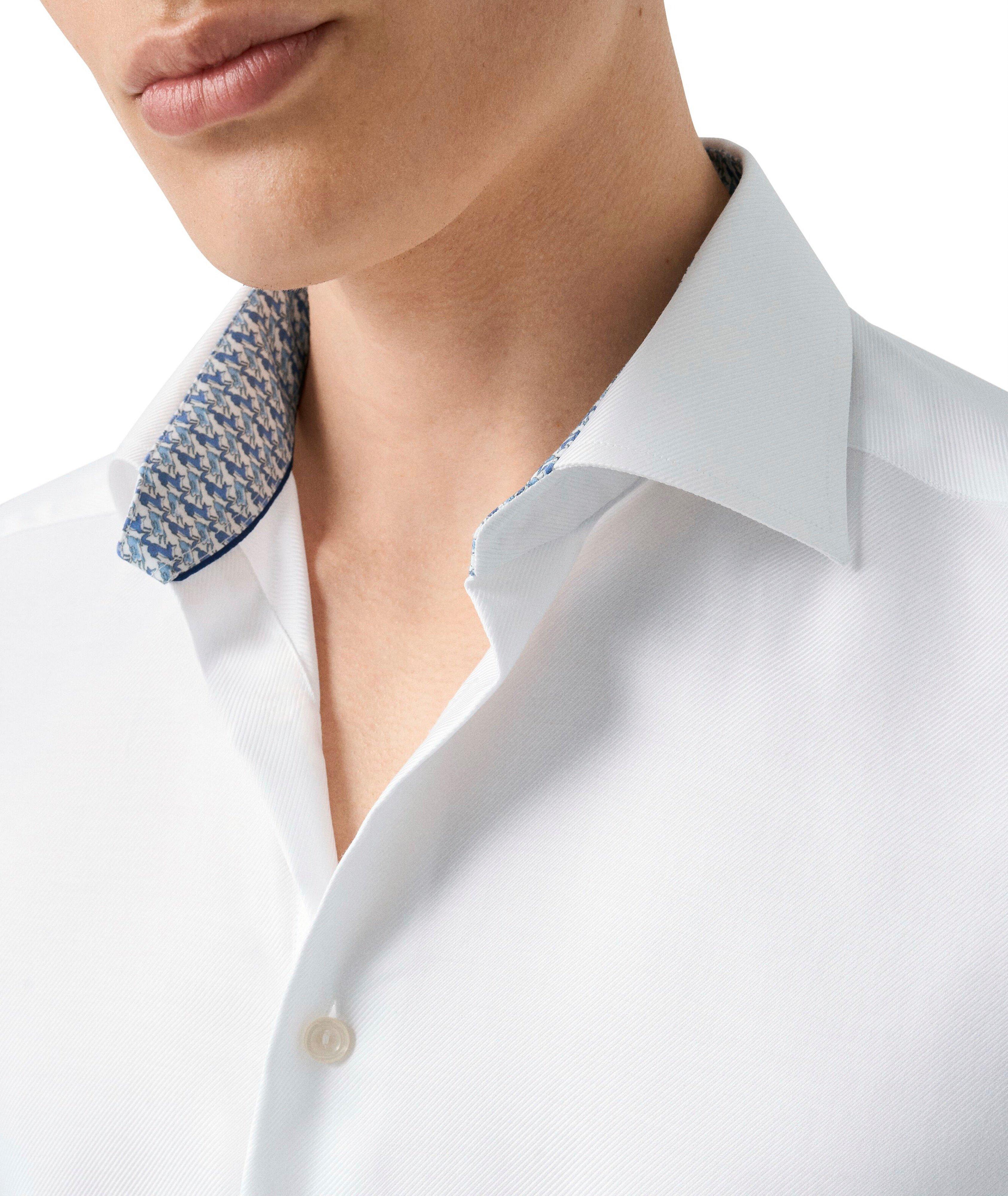 Contemporary-Fit Geo-Effect Twill Dress Shirt image 4