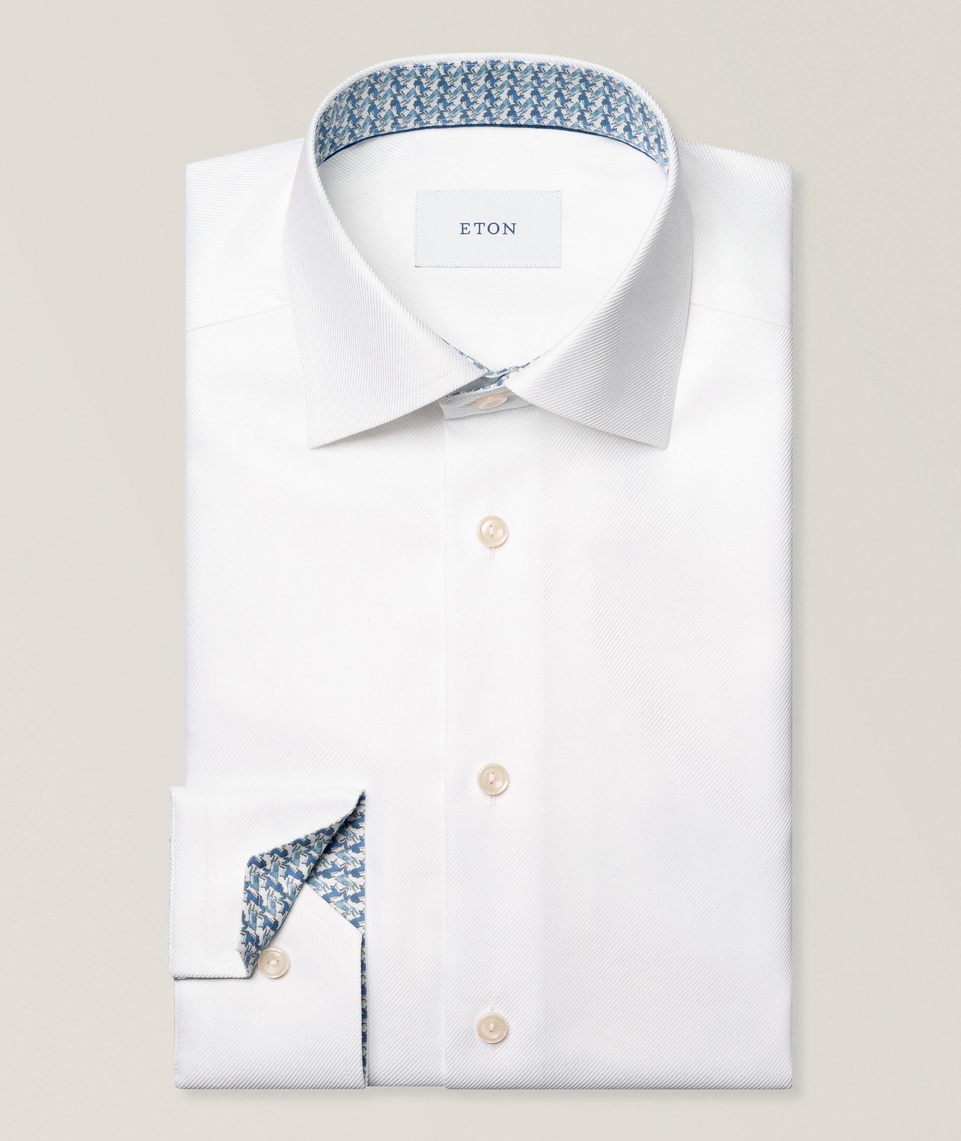 Contemporary-Fit Geo-Effect Twill Dress Shirt image 0