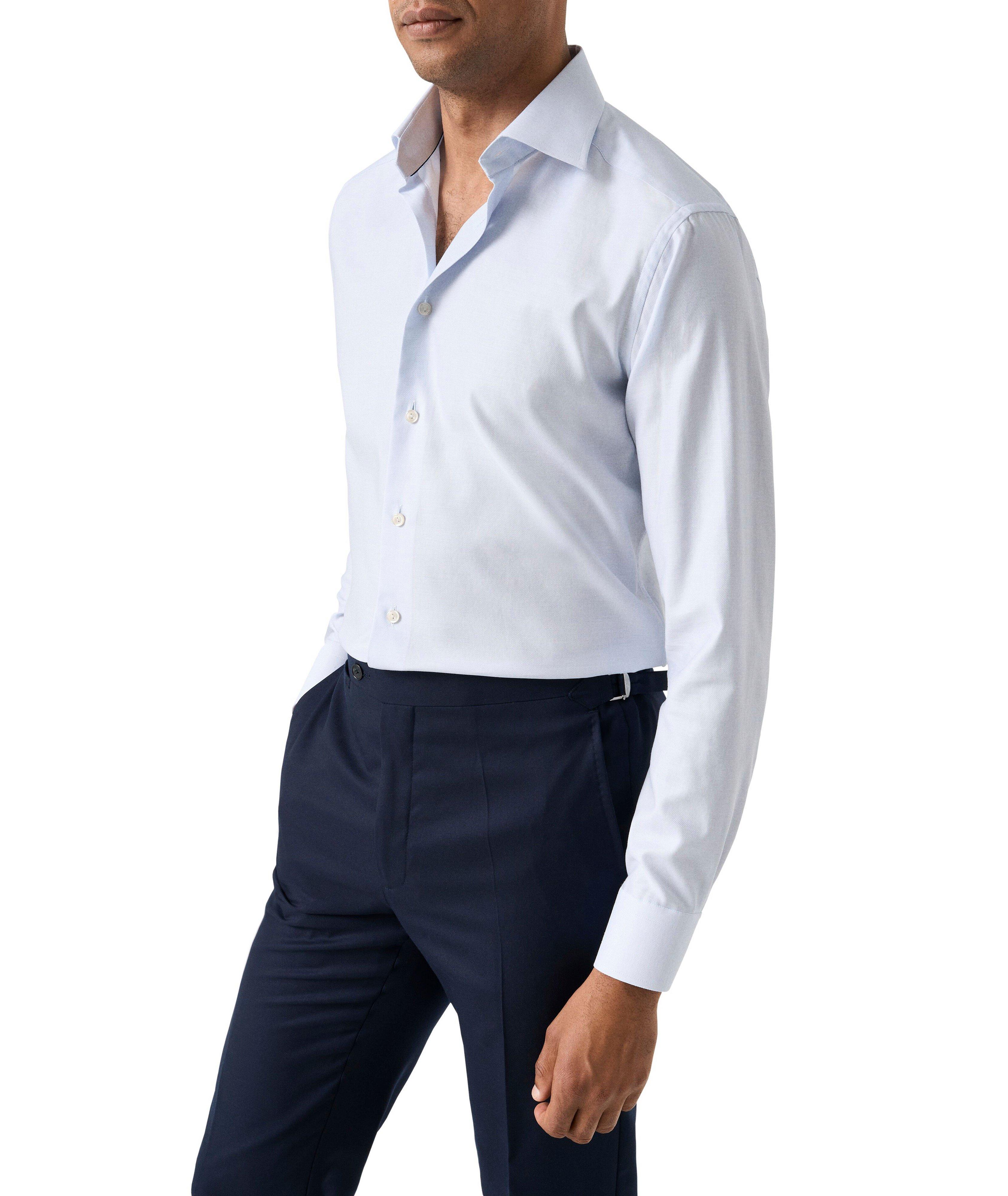 Slim-Fit Semi-Solid Twill Dress Shirt image 2