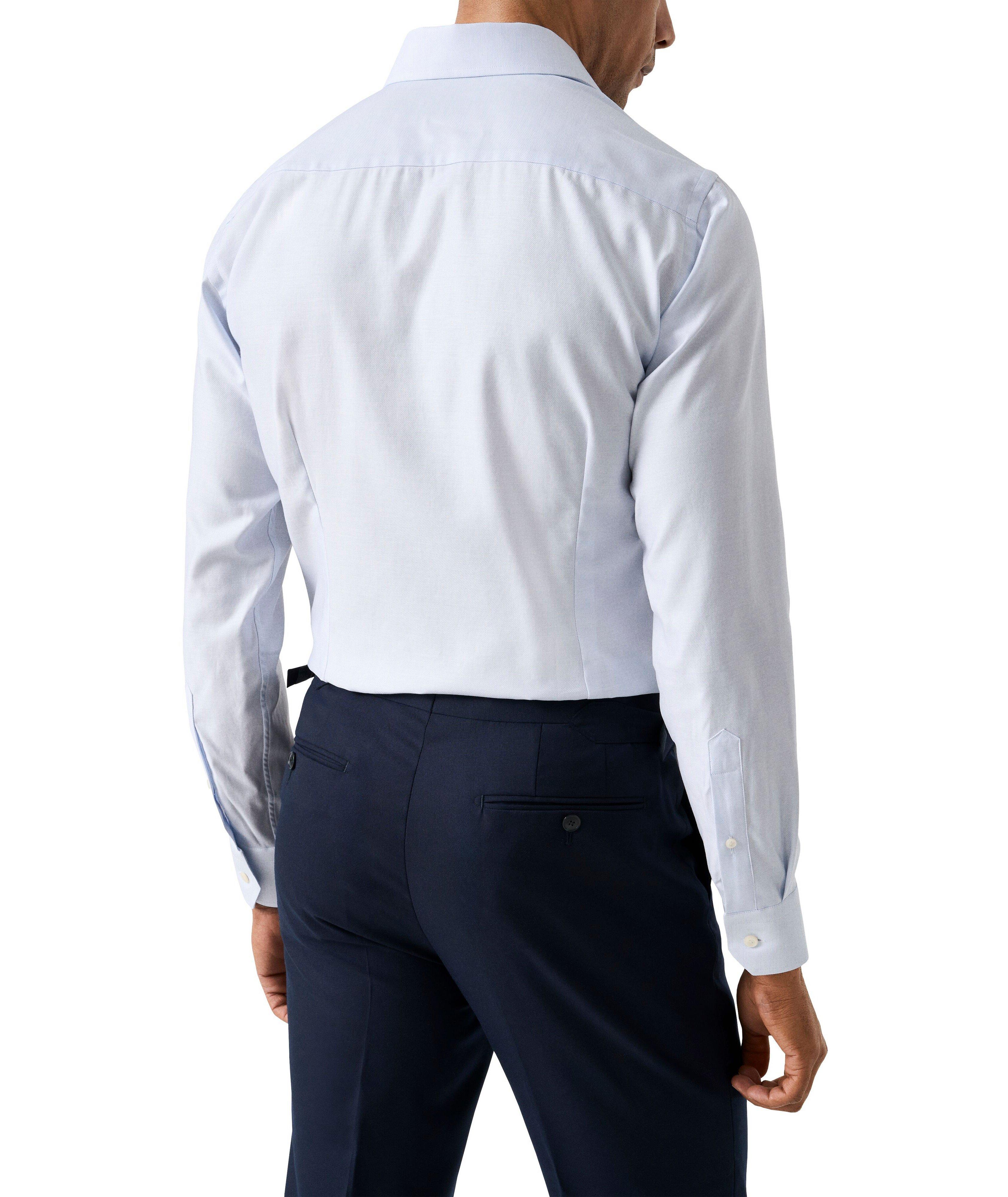 Slim-Fit Semi-Solid Twill Dress Shirt image 3