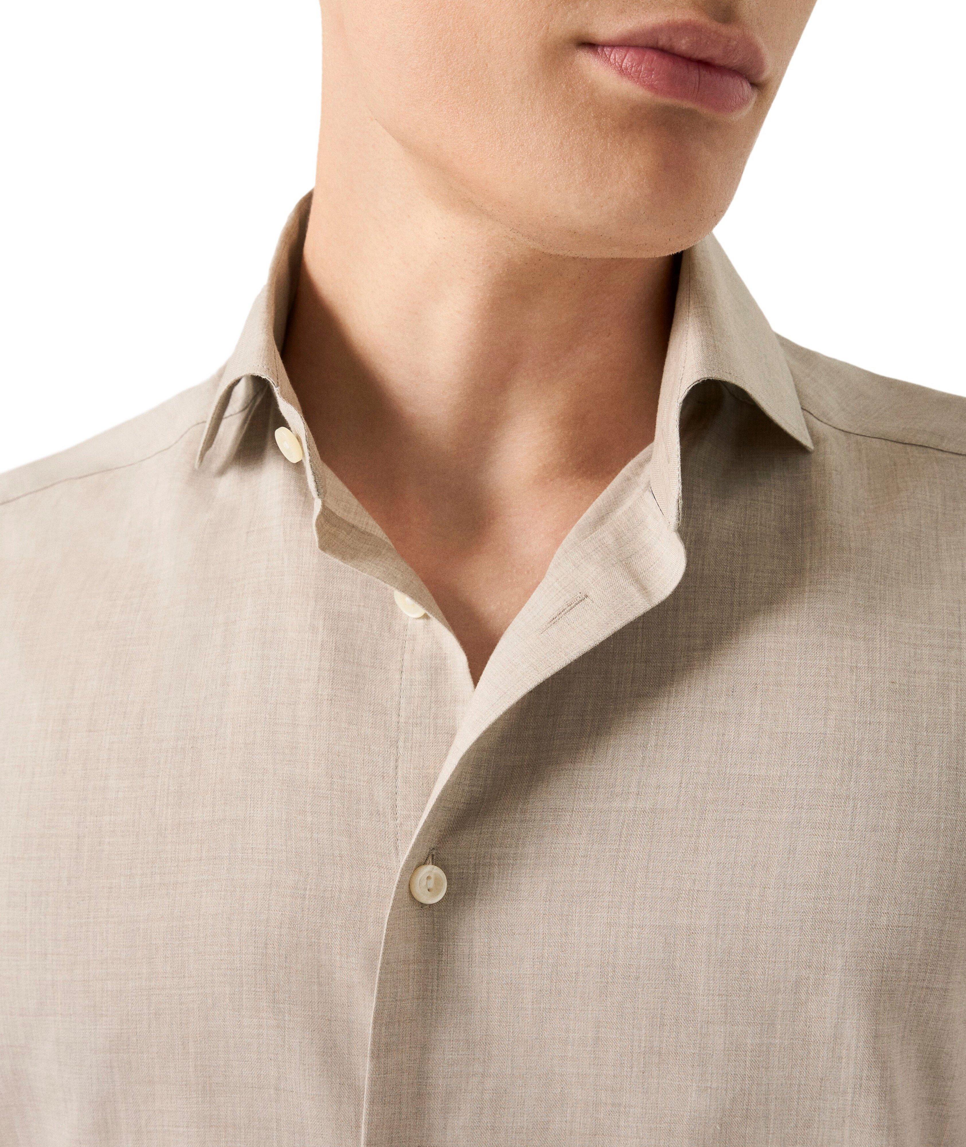 Slim-Fit Signature Flannel Dress Shirt image 4