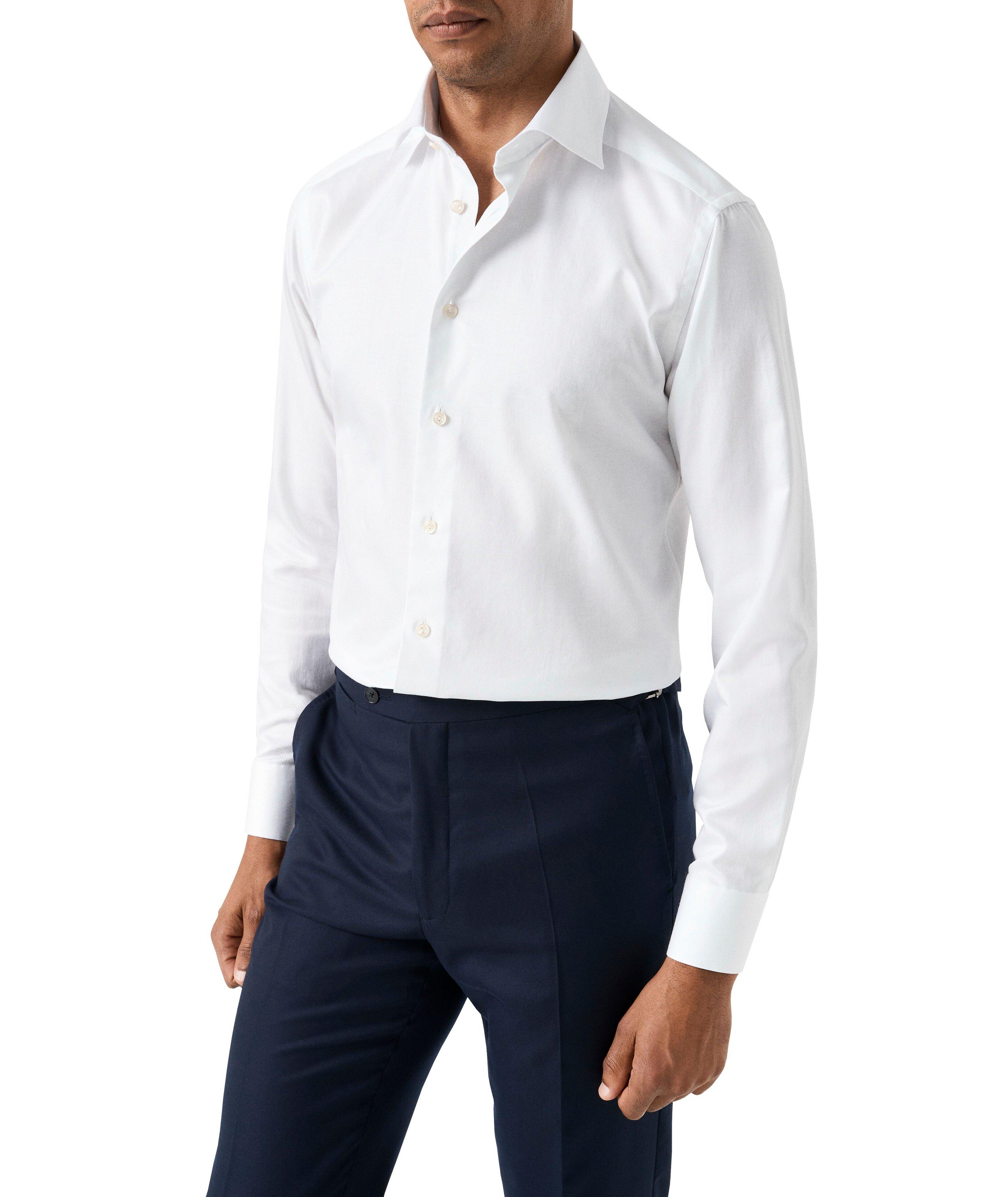 Slim-Fit Semi-Solid Twill Dress Shirt image 2