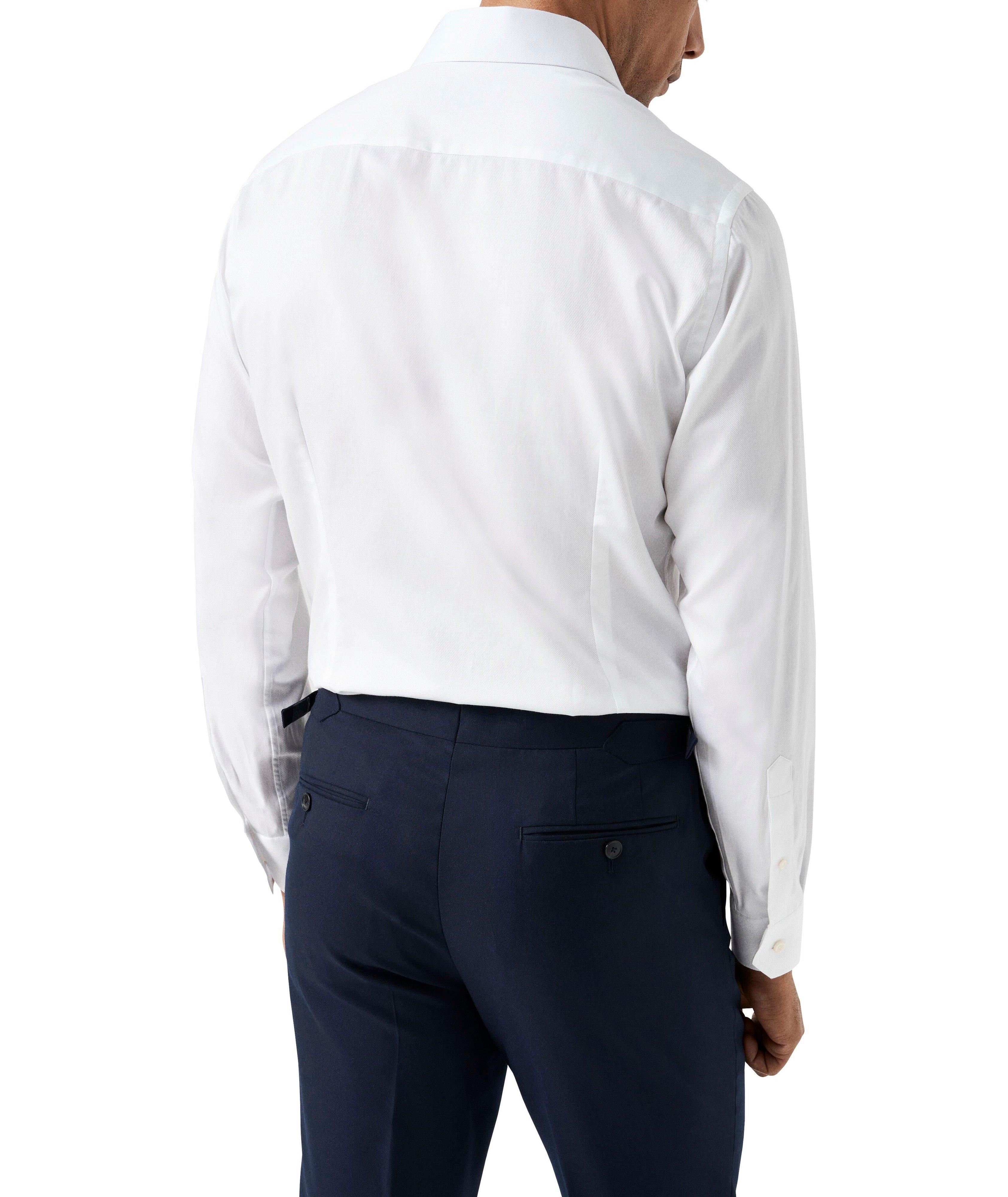 Slim-Fit Semi-Solid Twill Dress Shirt image 3