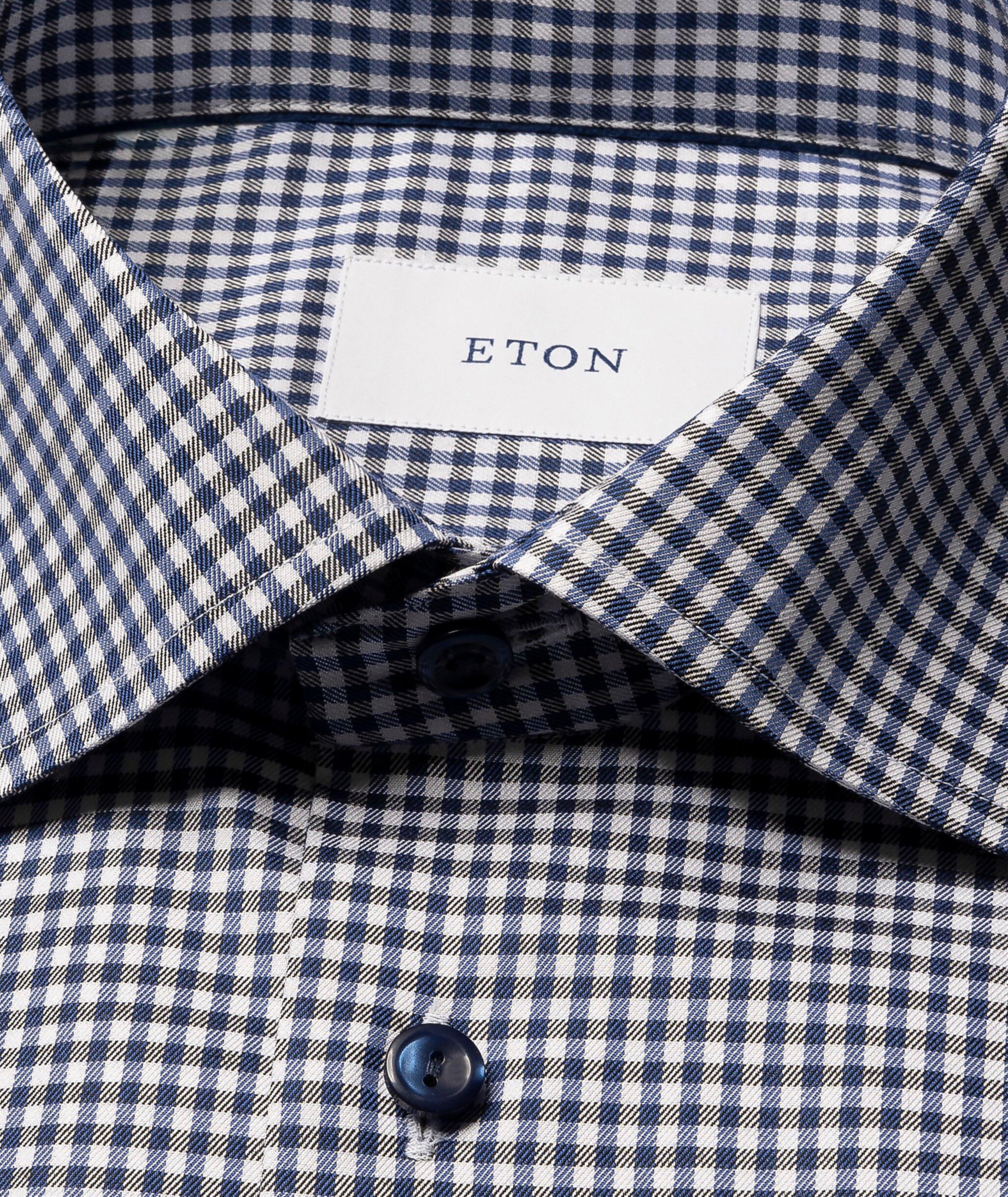 Chemise en mélange de coton à motif quadrillé de coupe amincie image 1