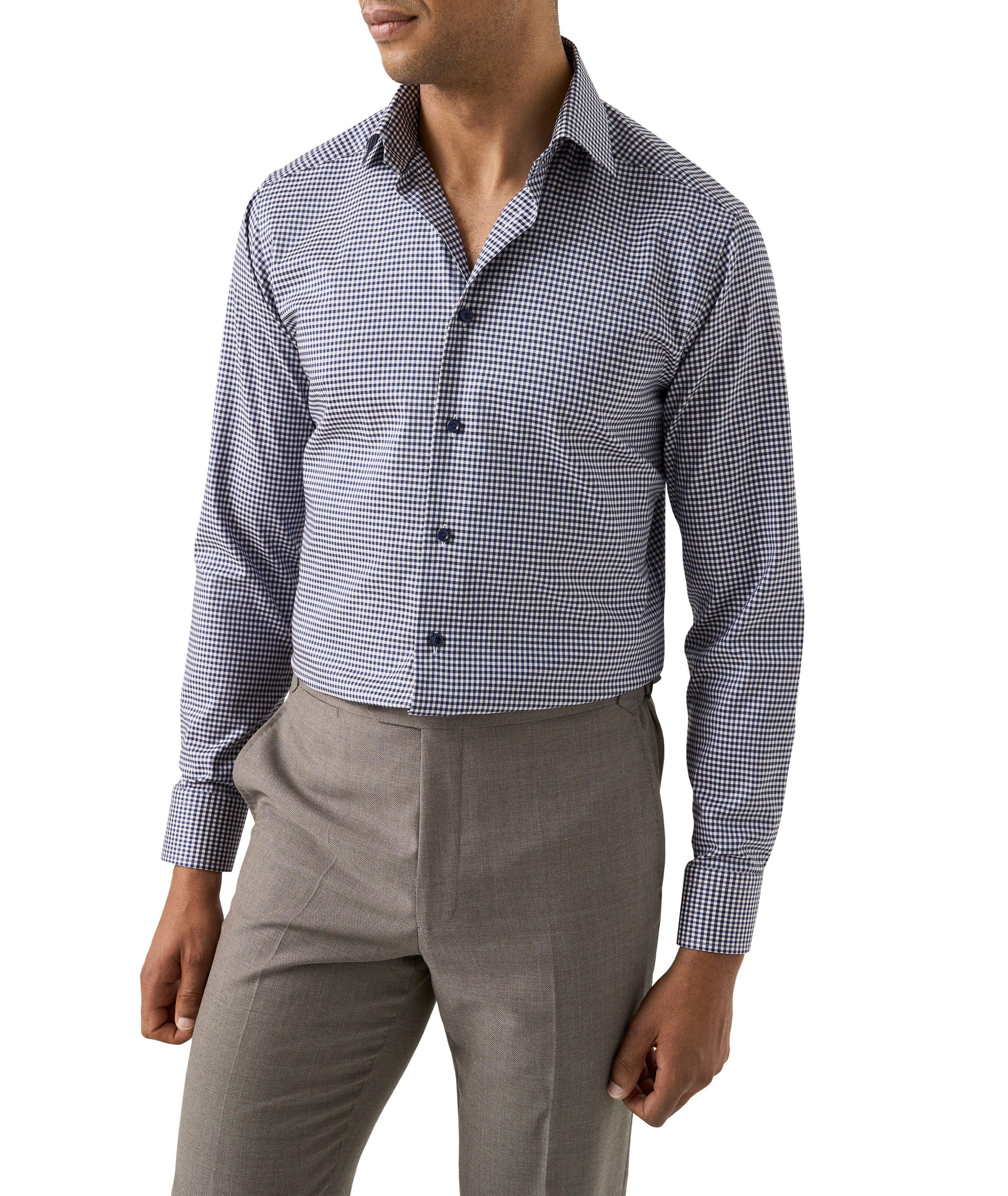 Slim-Fit Check Cotton-Blend Shirt image 2