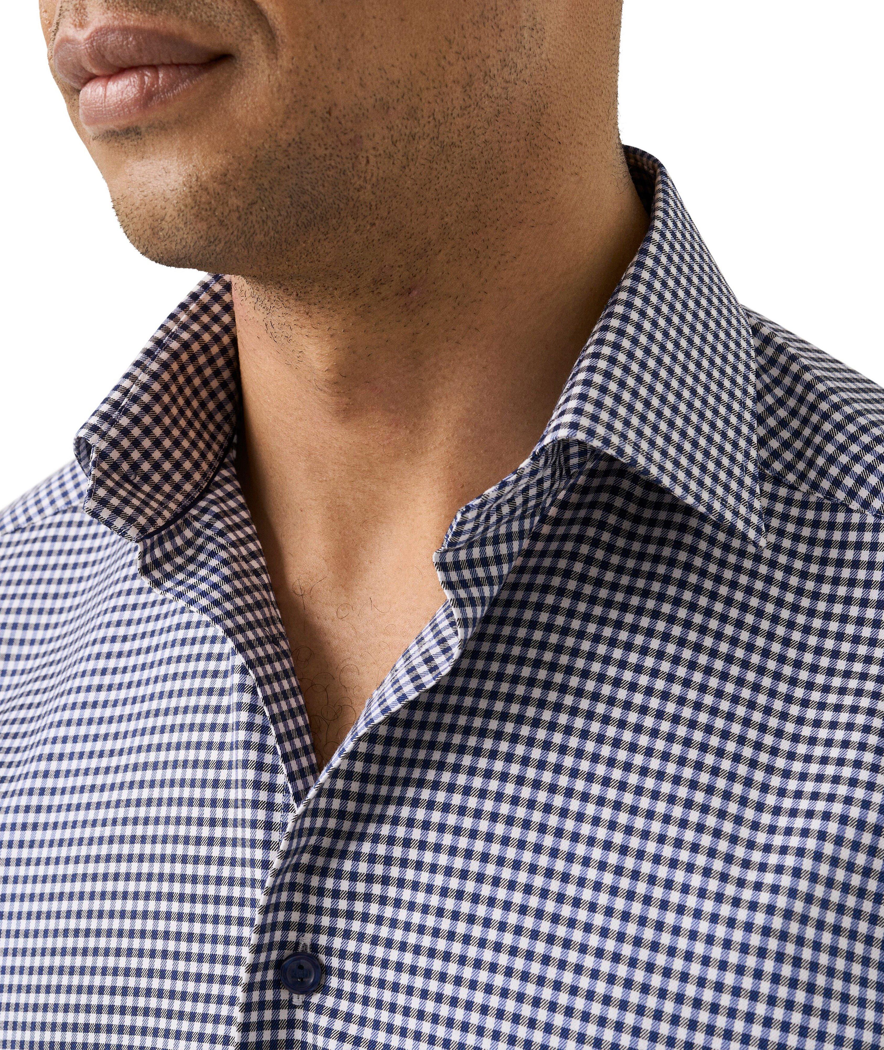Slim-Fit Check Cotton-Blend Shirt image 4