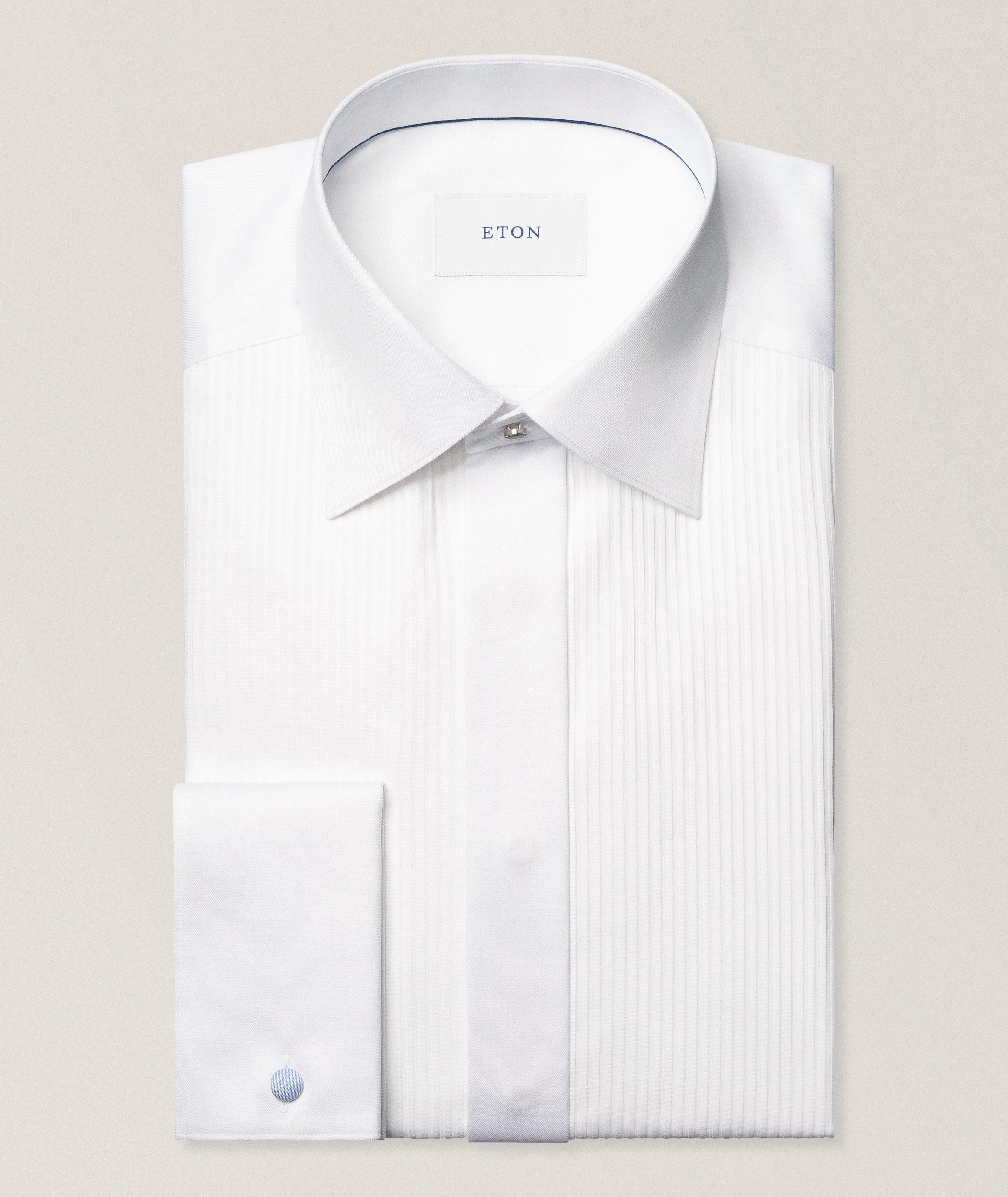 Slim-Fit Plissé Bib-Front Dress Shirt image 0