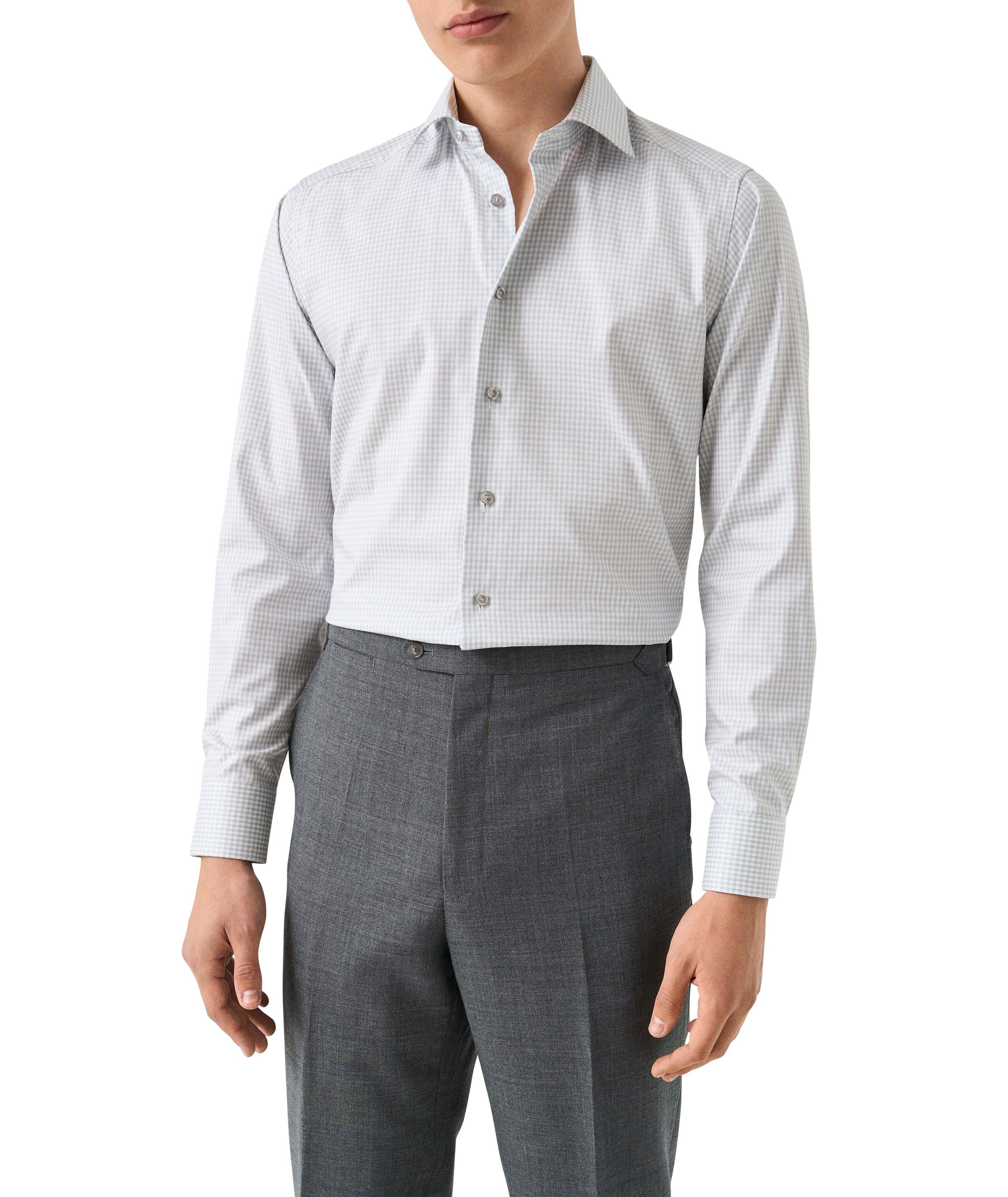 Slim-Fit Check Cotton-Blend Shirt image 2