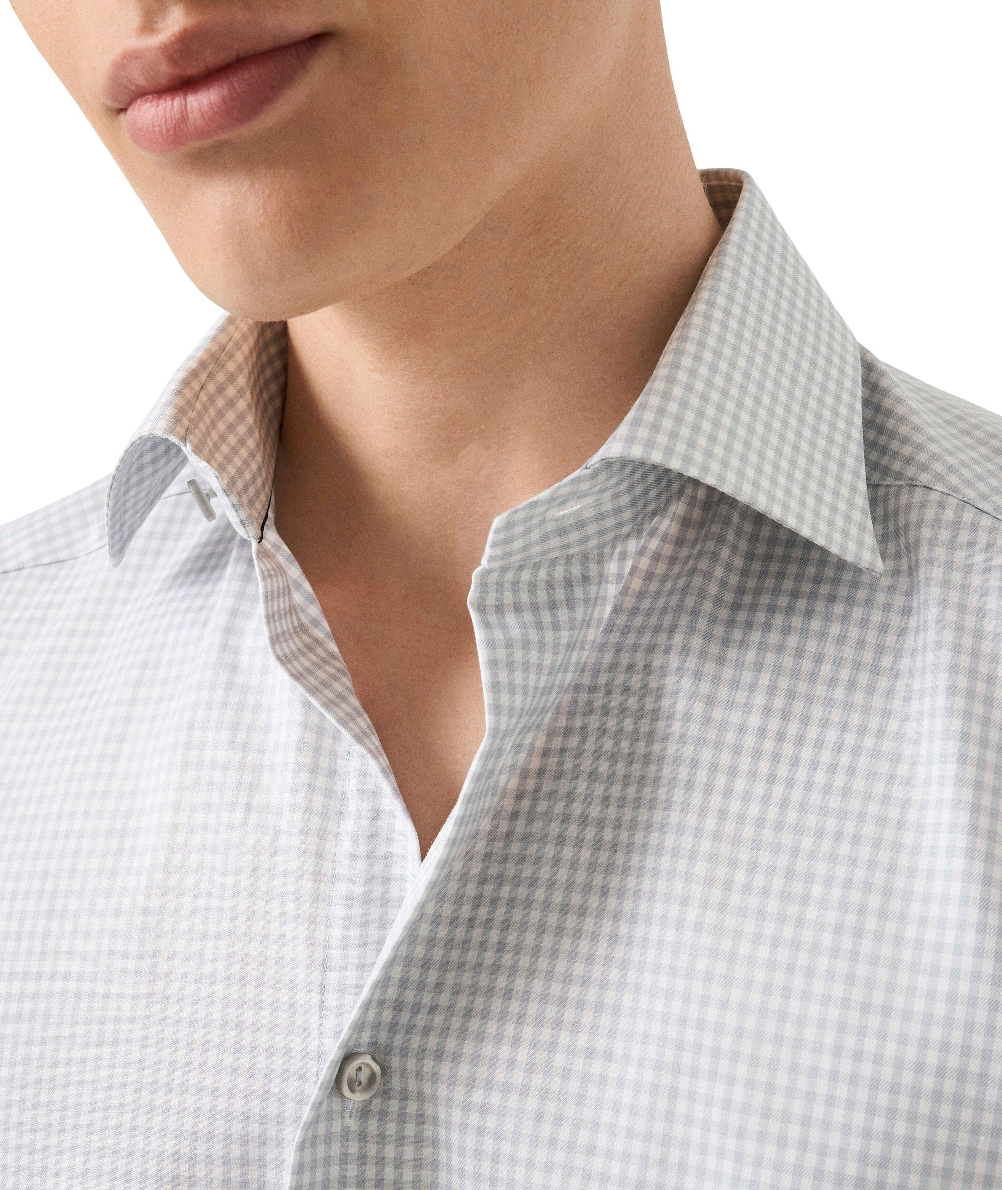 Slim-Fit Check Cotton-Blend Shirt image 4