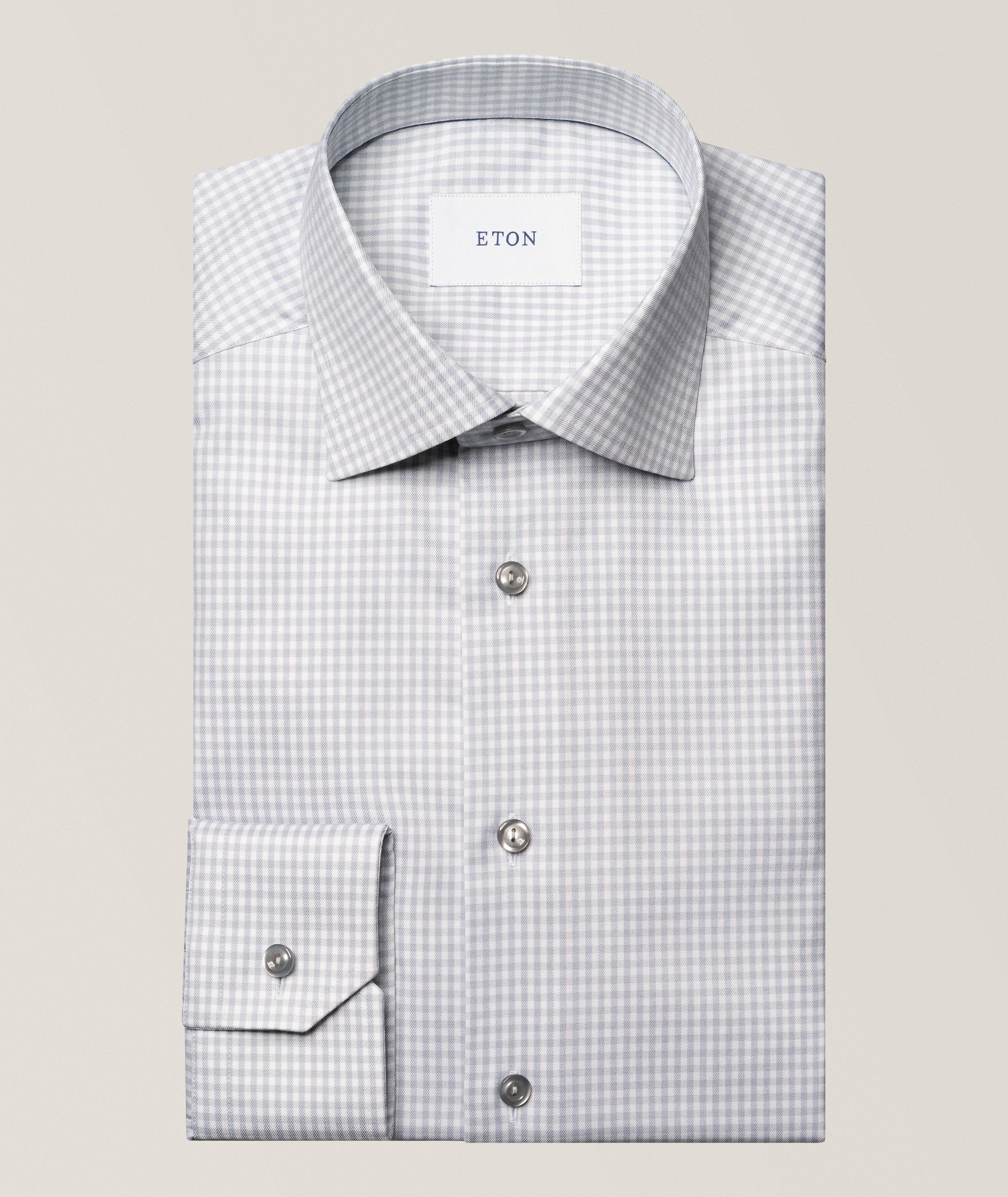 Slim-Fit Check Cotton-Blend Shirt image 0