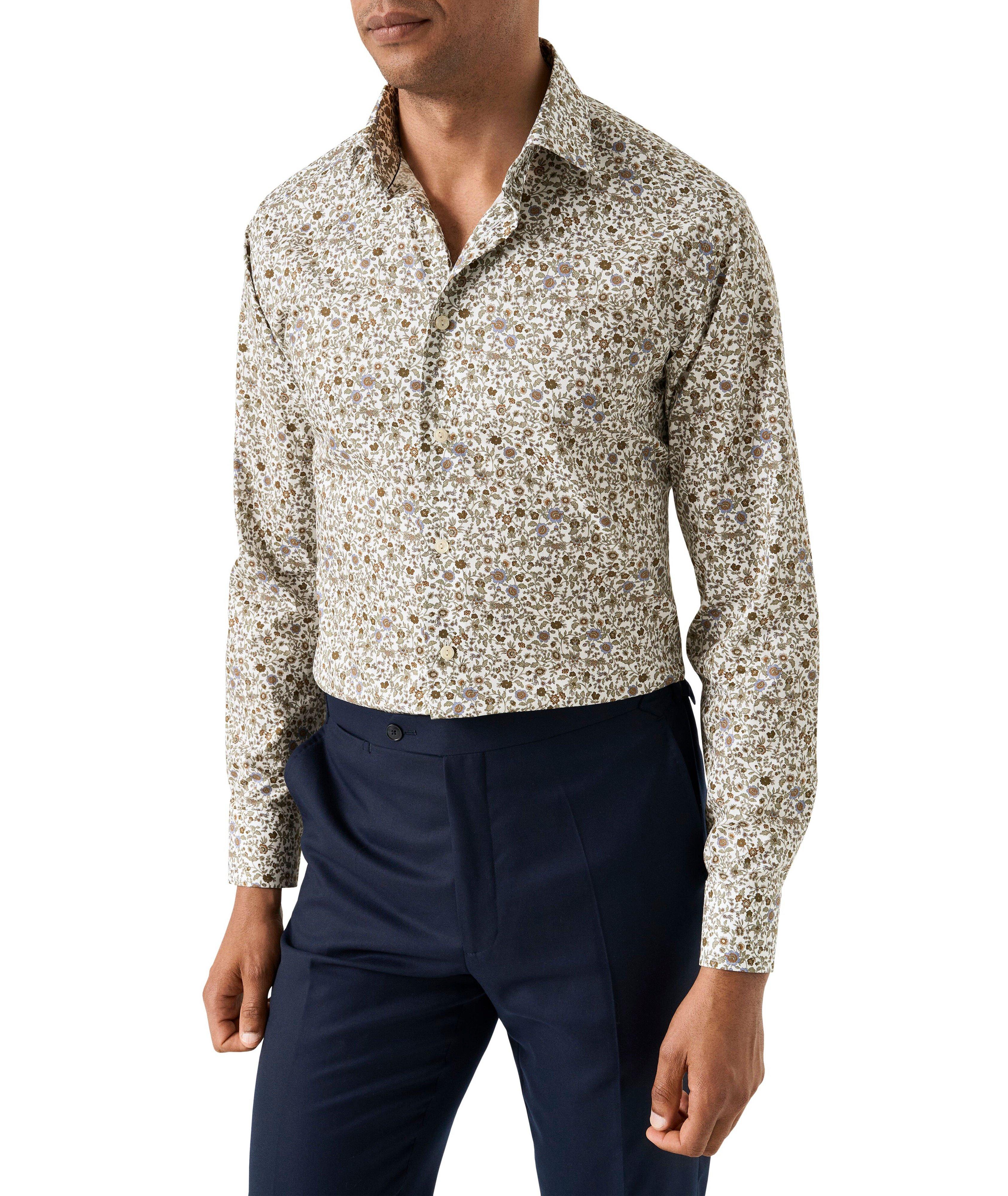 Slim-Fit Floral Stripe Twill Dress Shirt image 2