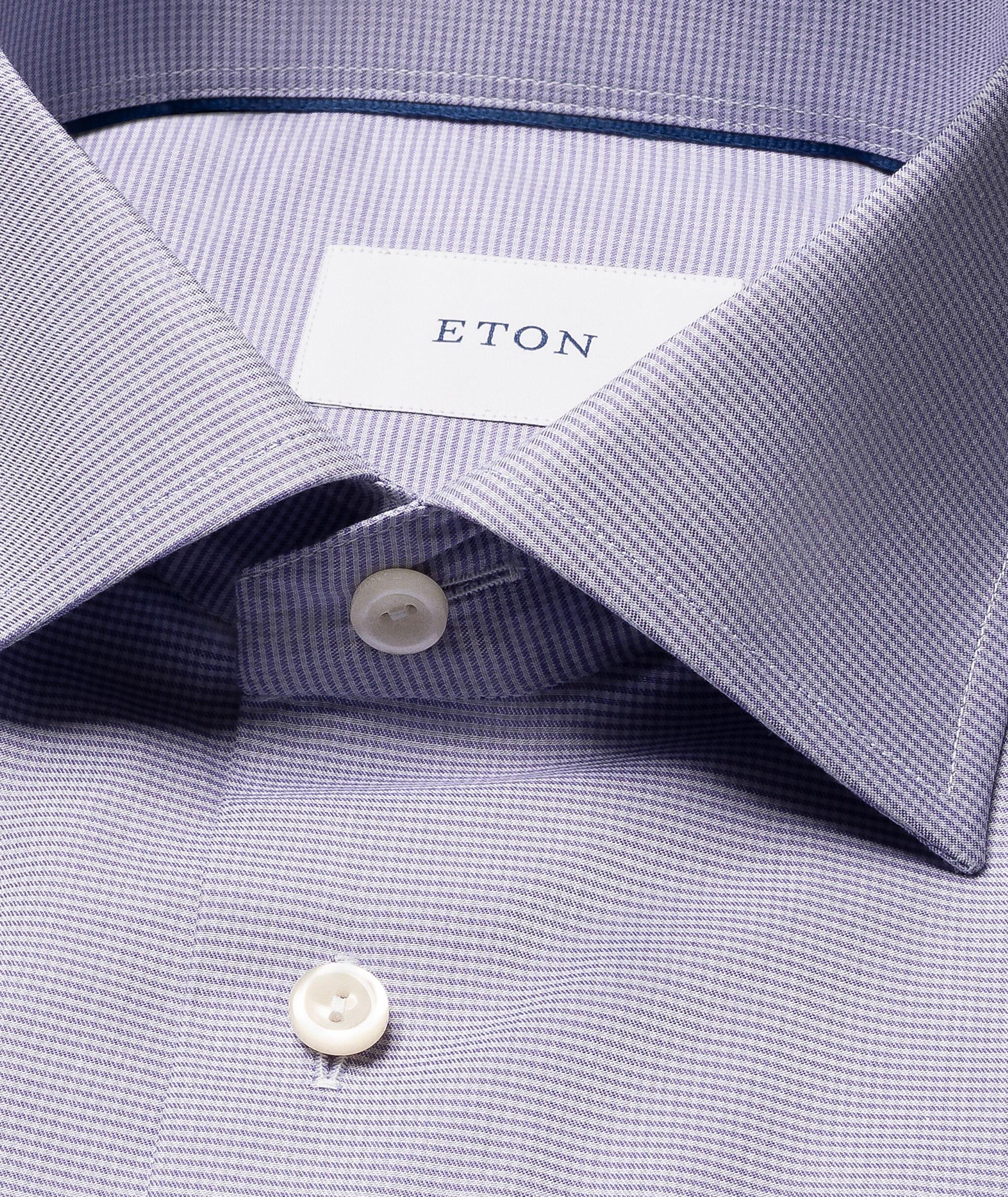 Slim-Fit Micro-Check Twill Dress Shirt image 1