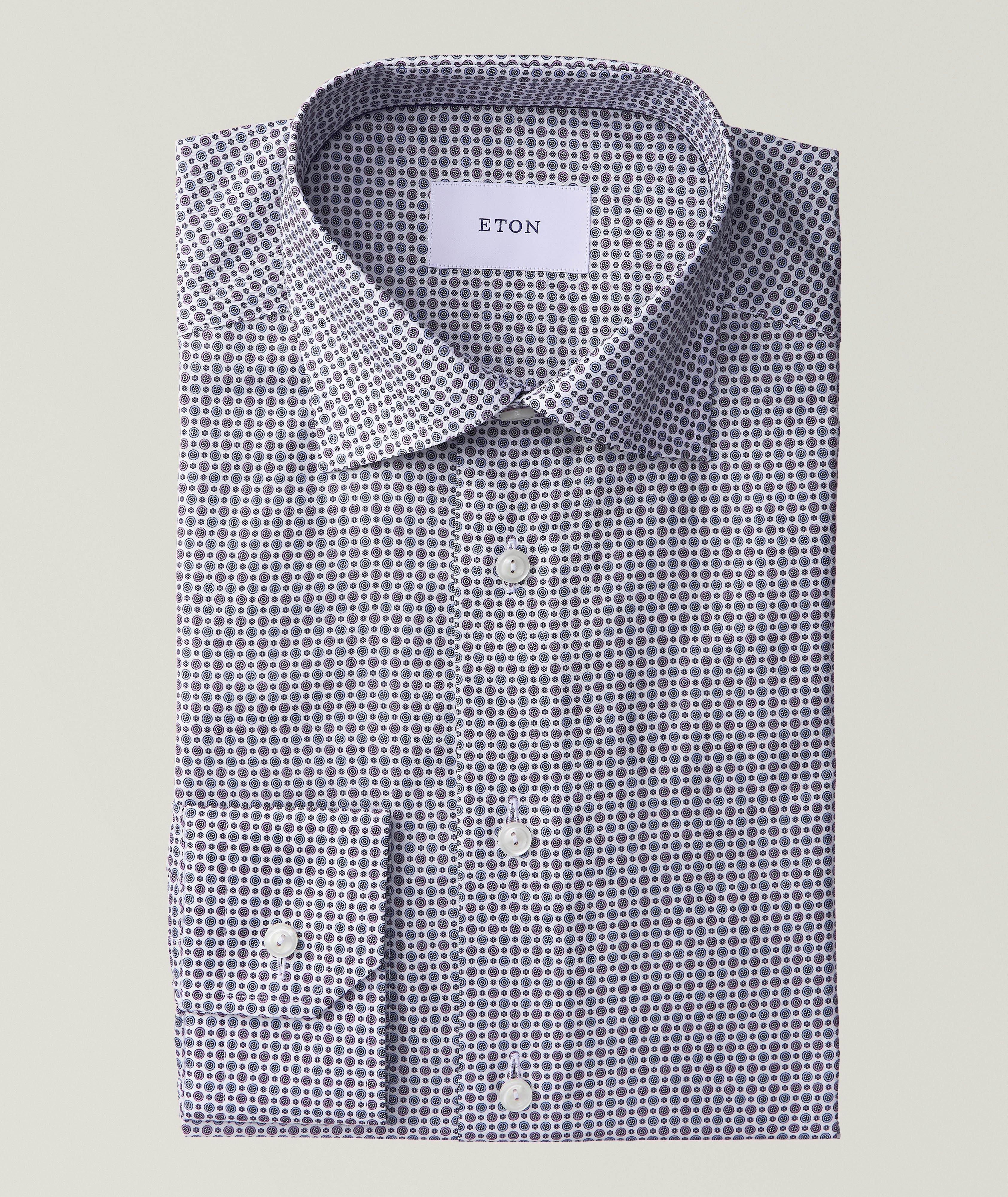 Slim-Fit Micro-Check Twill Dress Shirt image 0