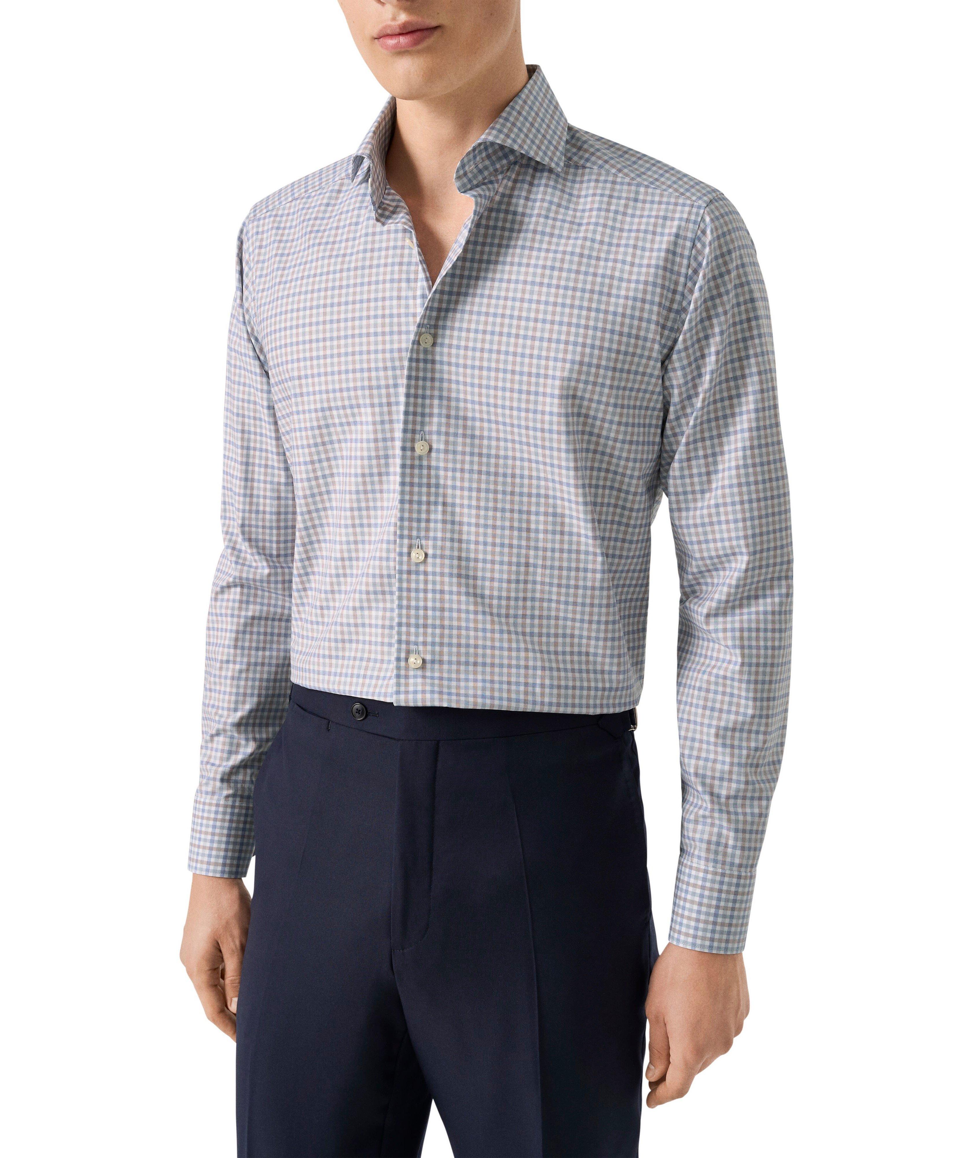 Chemise habillée en twill à carreaux, coupe contemporaine image 2