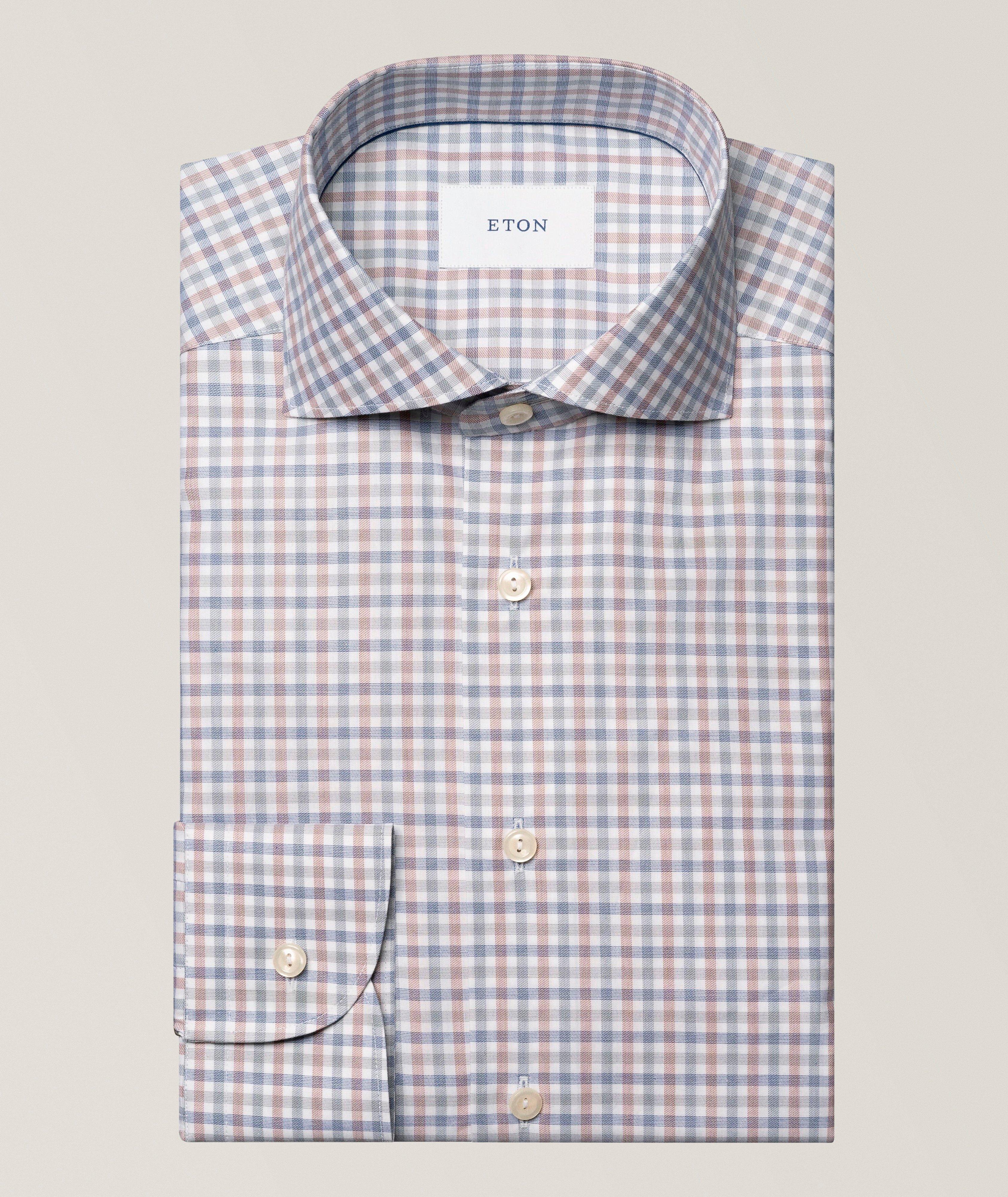Chemise habillée en twill à carreaux, coupe contemporaine image 0