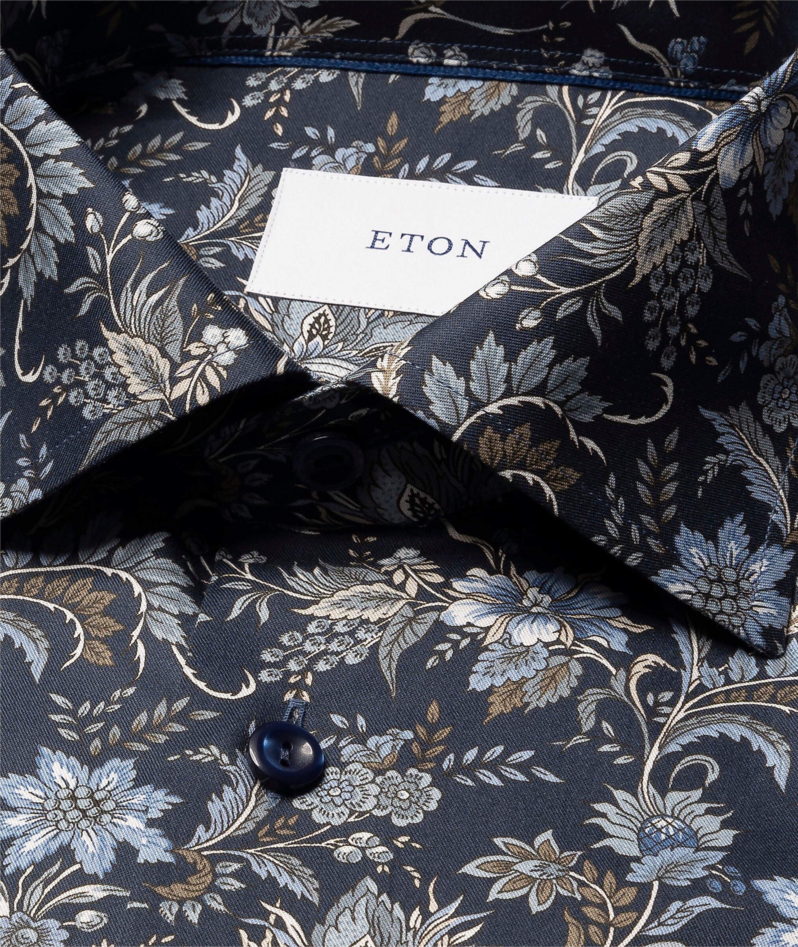 Contemporary-Fit Floral Twill Dress Shirt image 1